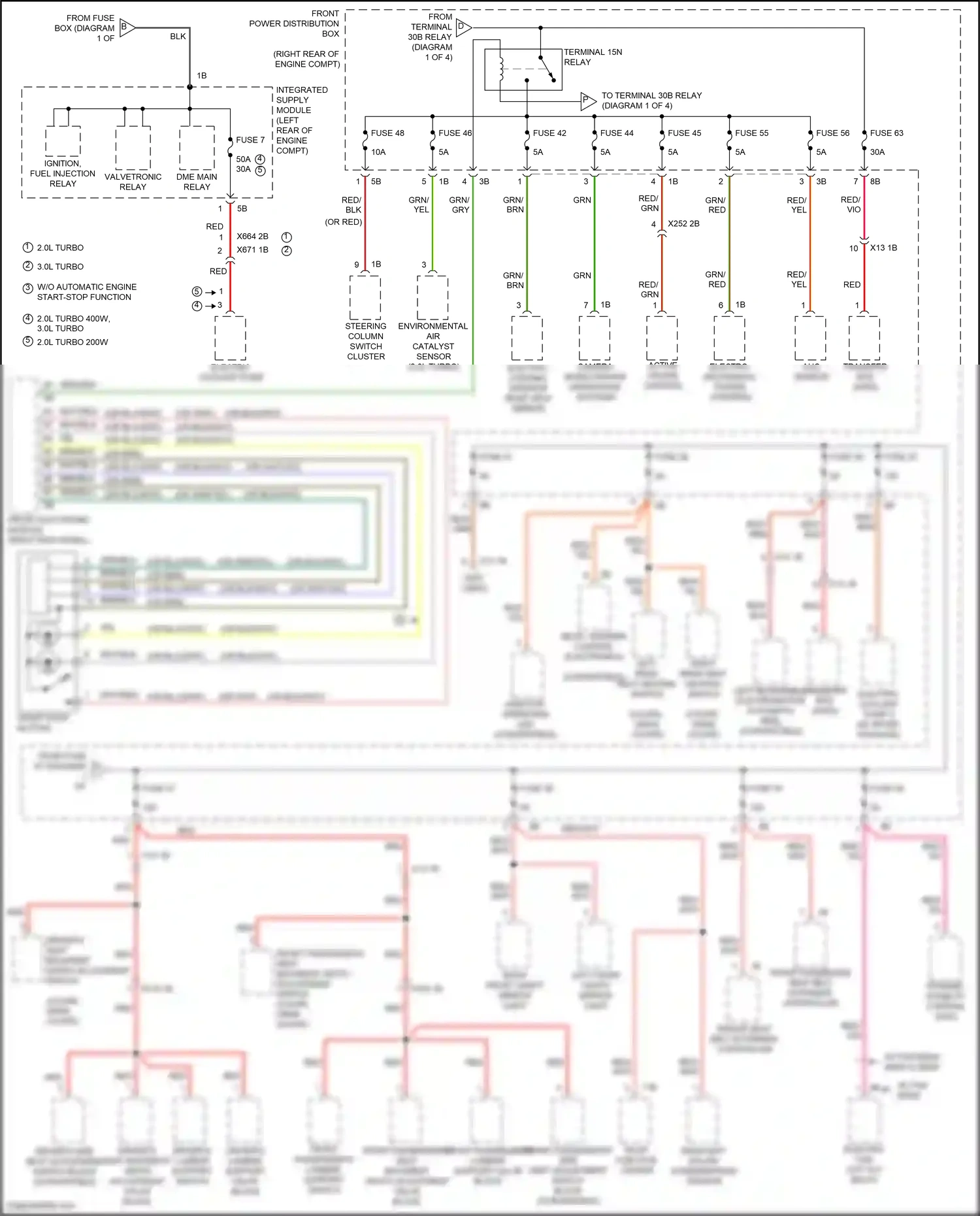Wiring diagram start-stop button for BMW 4 series Gran Coupe F36 (2013-2017) (2 of 3)
