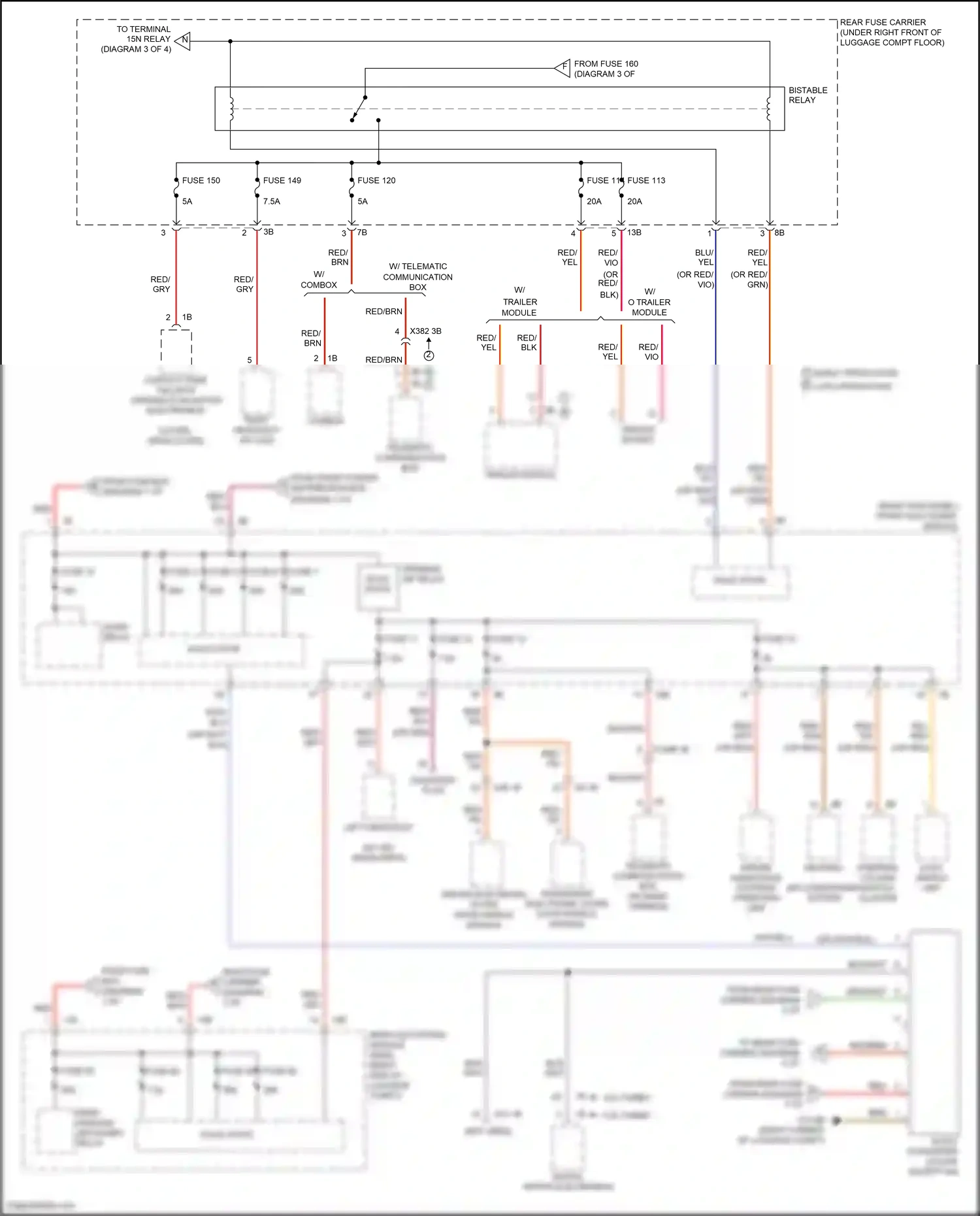 Wiring diagram w/ trailer module for BMW 4 series Gran Coupe F36 (2013-2017) (3 of 4)