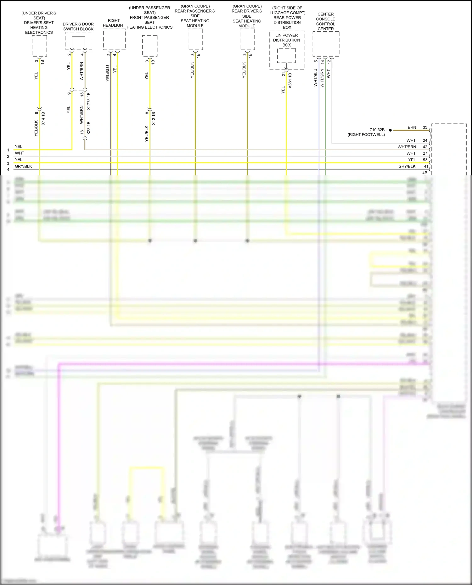 BMW 4 series Gran Coupe G26 (2020-2024) left multi-function steering column switch cluster wiring diagram  (4 of 4)