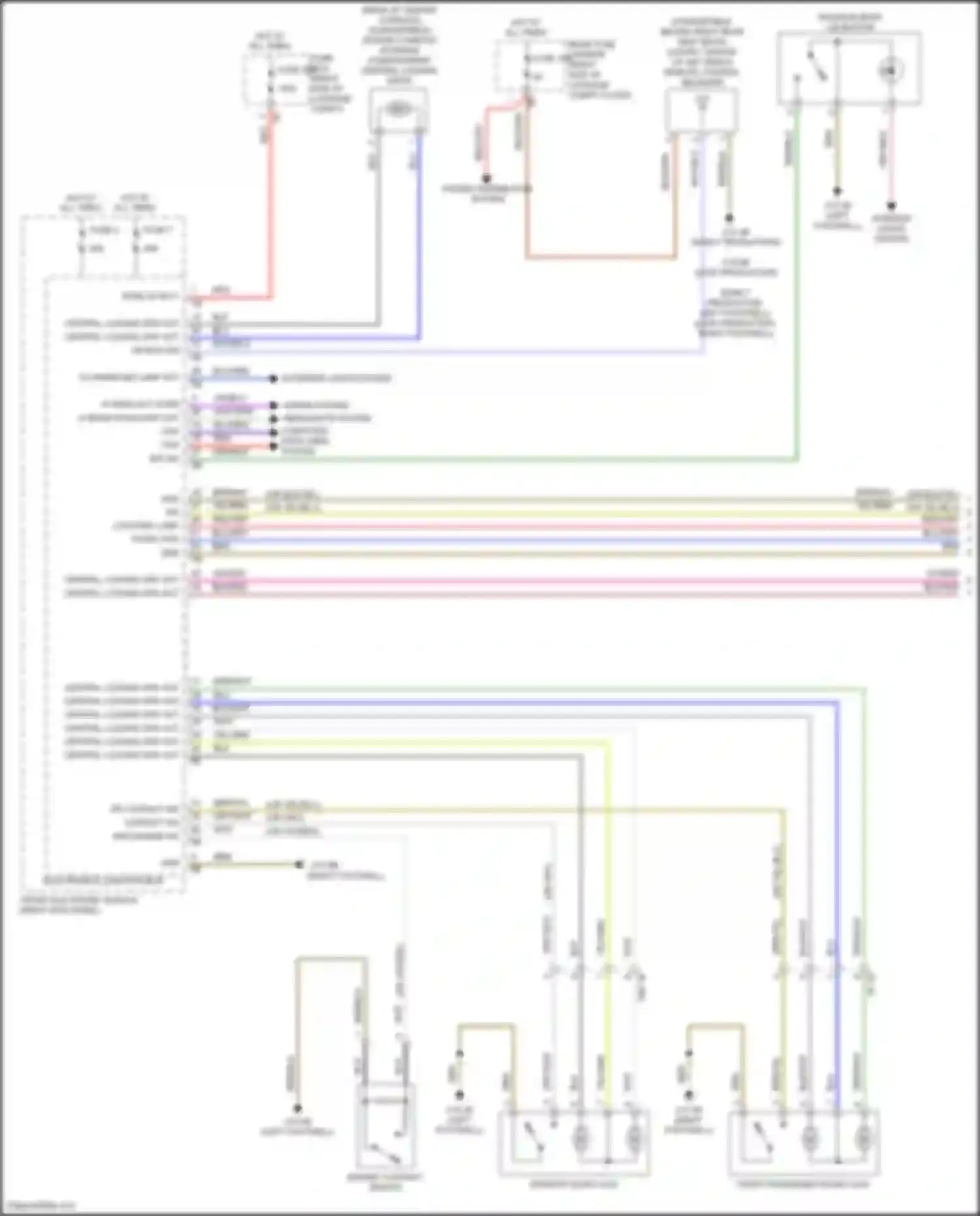 Car Wiring Diagrams for 4 series BMW F32/F33 facelift (2017-2020): Power door locks circuit (1 of 3)