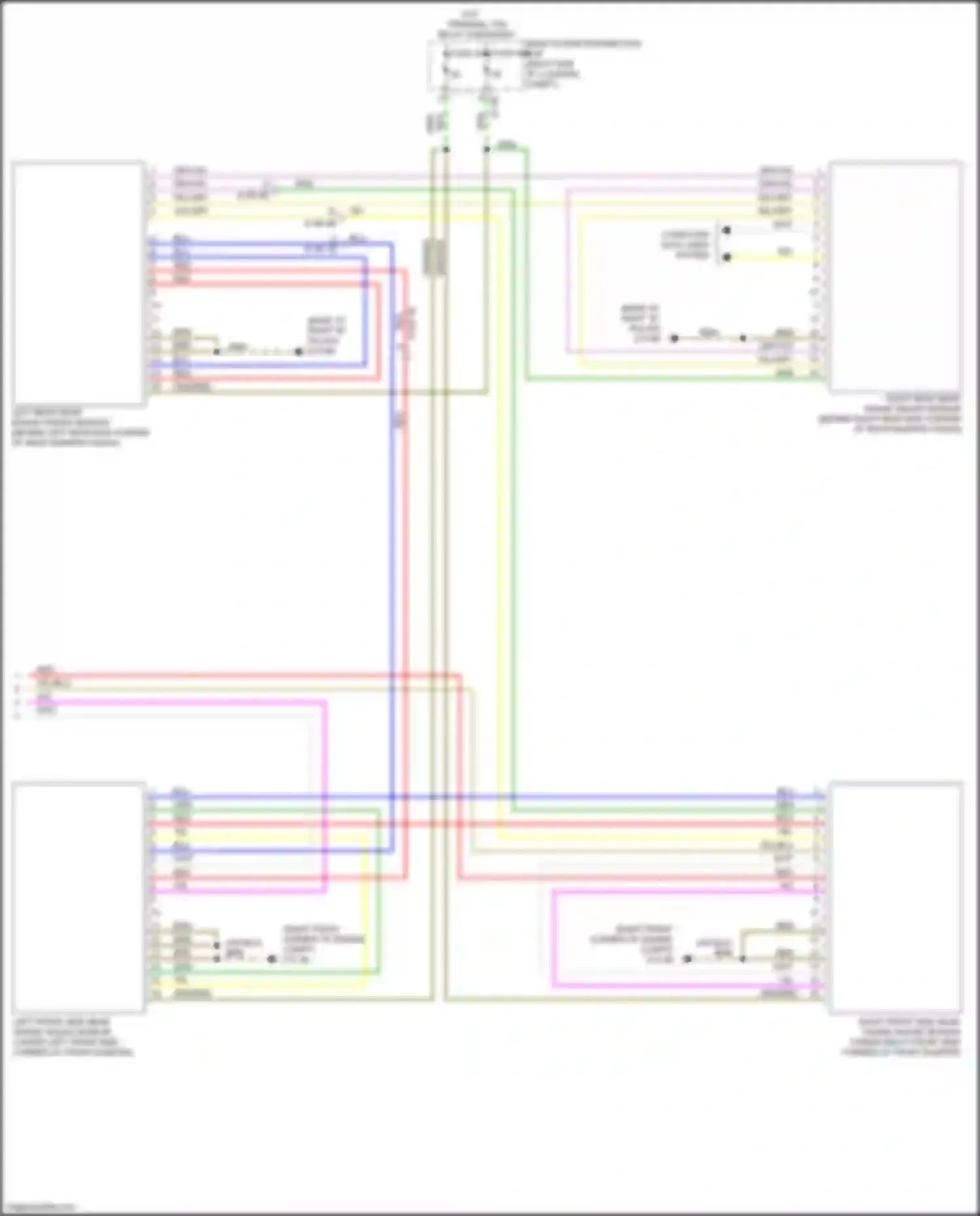 Wiring diagram left rear near range radar sensor for BMW 4 series G22/G23 (2020-2024) (1 of 3)