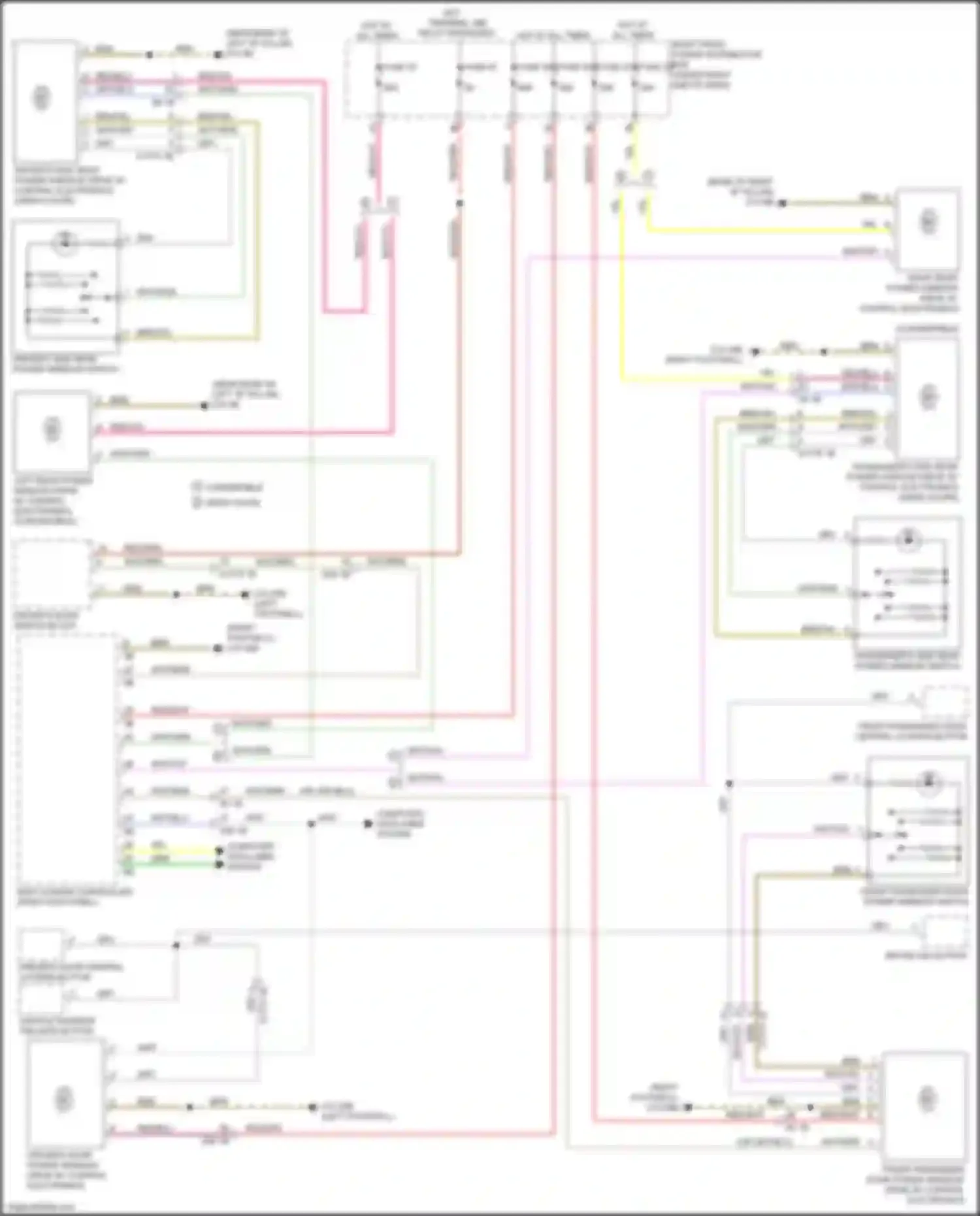 Wiring diagram right rear power window drive w/ control electronics for BMW 4 series G22/G23 (2020-2024) (4 of 4)