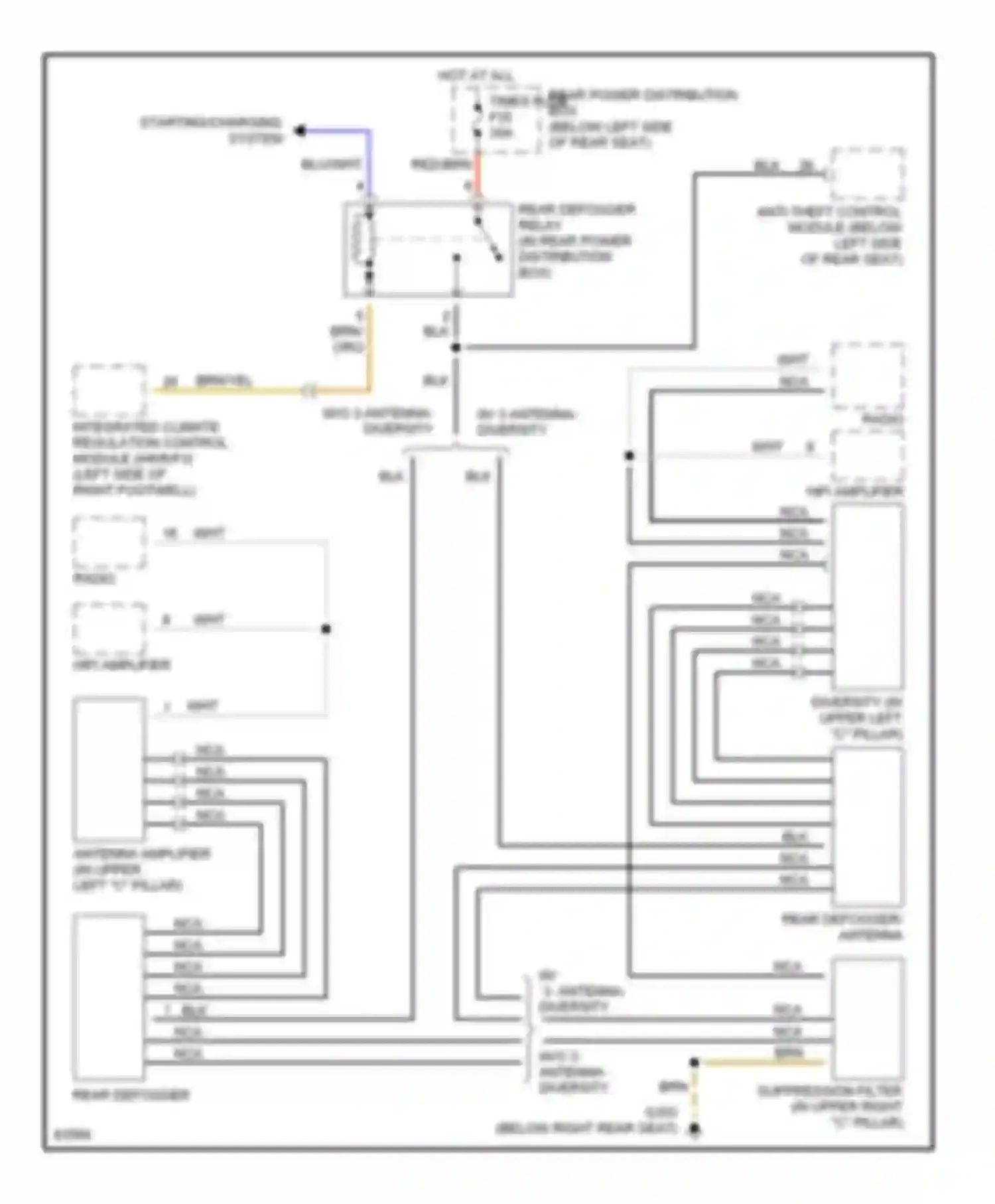 5 series BMW E34 (1988-1996): Defogger circuit