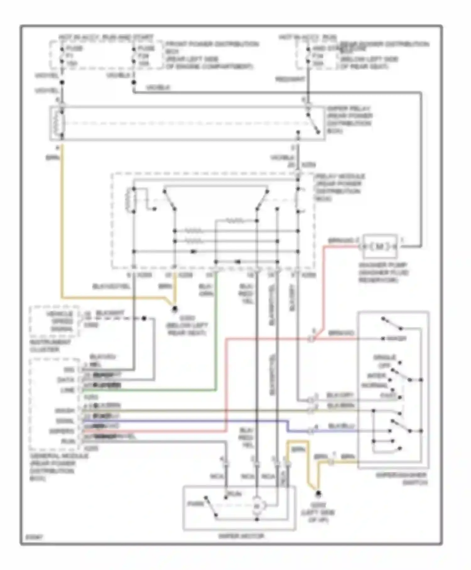 5 series BMW E34 (1988-1996): Wiper/washer circuit