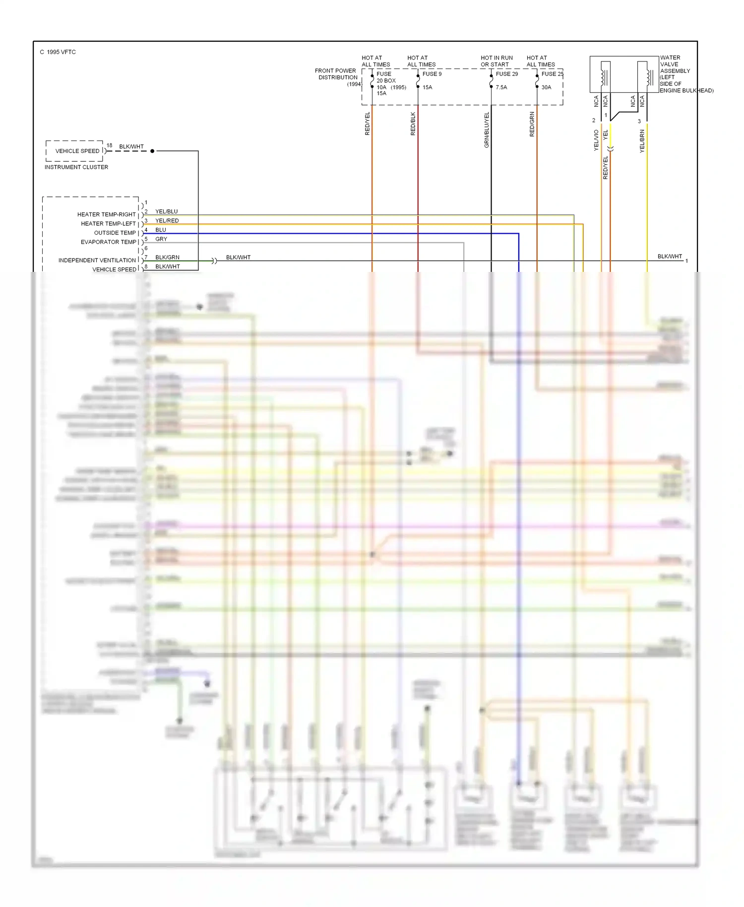 BMW 5 series E34 (1988-1996) a/c switch wiring diagram  (1 of 1)