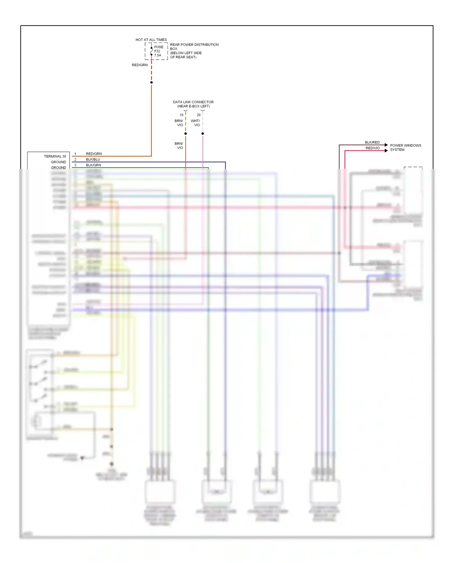 Wiring diagram blu/grn for BMW 5 series E34 (1988-1996) (15 of 17)