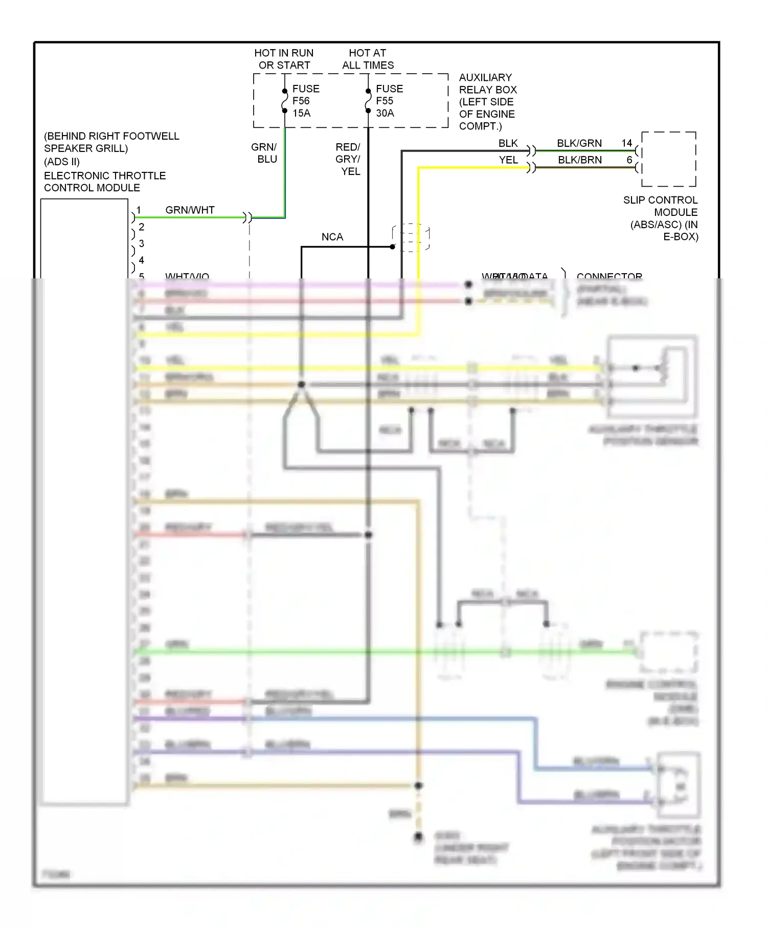Wiring diagram blu/grn for BMW 5 series E34 (1988-1996) (16 of 17)