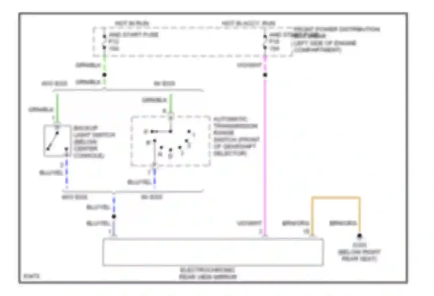 Wiring diagram electrochromic rear view mirror for BMW 5 series E34 (1988-1996) (1 of 1)