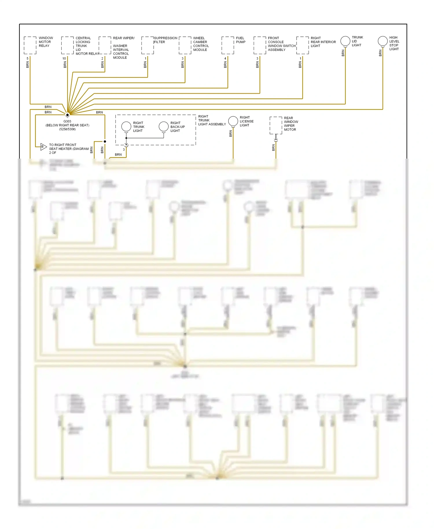 Wiring diagram front cigar lighter for BMW 5 series E34 (1988-1996) (1 of 2)