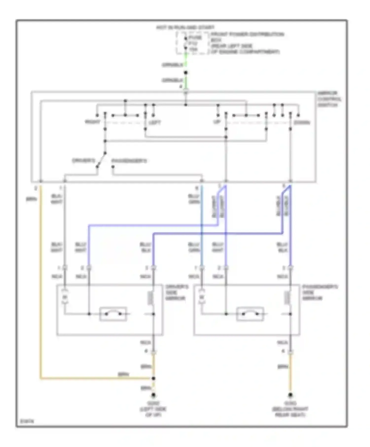 Wiring diagram hot in run and start for BMW 5 series E34 (1988-1996) (9 of 17)