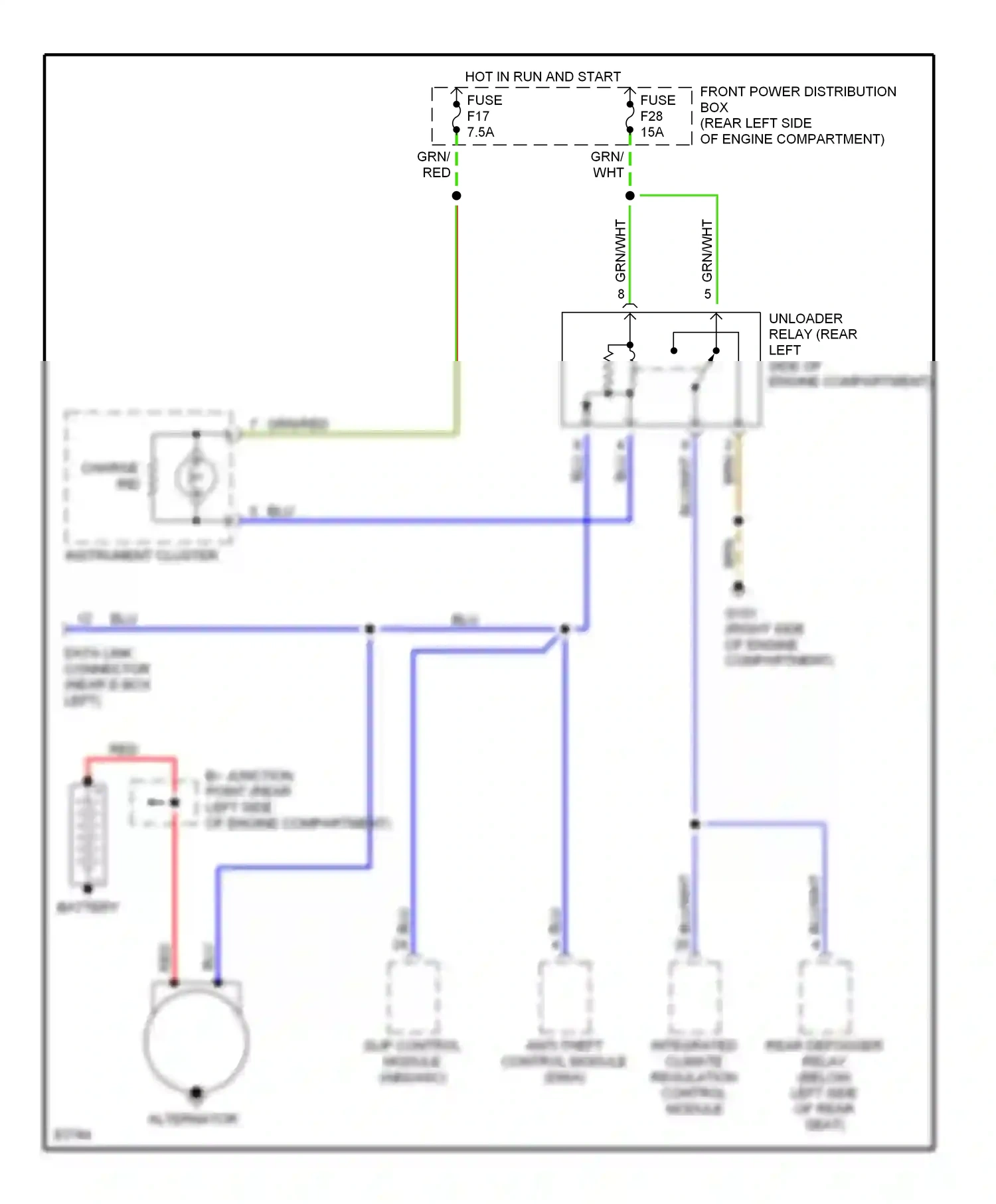 Wiring diagram integrated climate regulation control module for BMW 5 series E34 (1988-1996) (1 of 6)