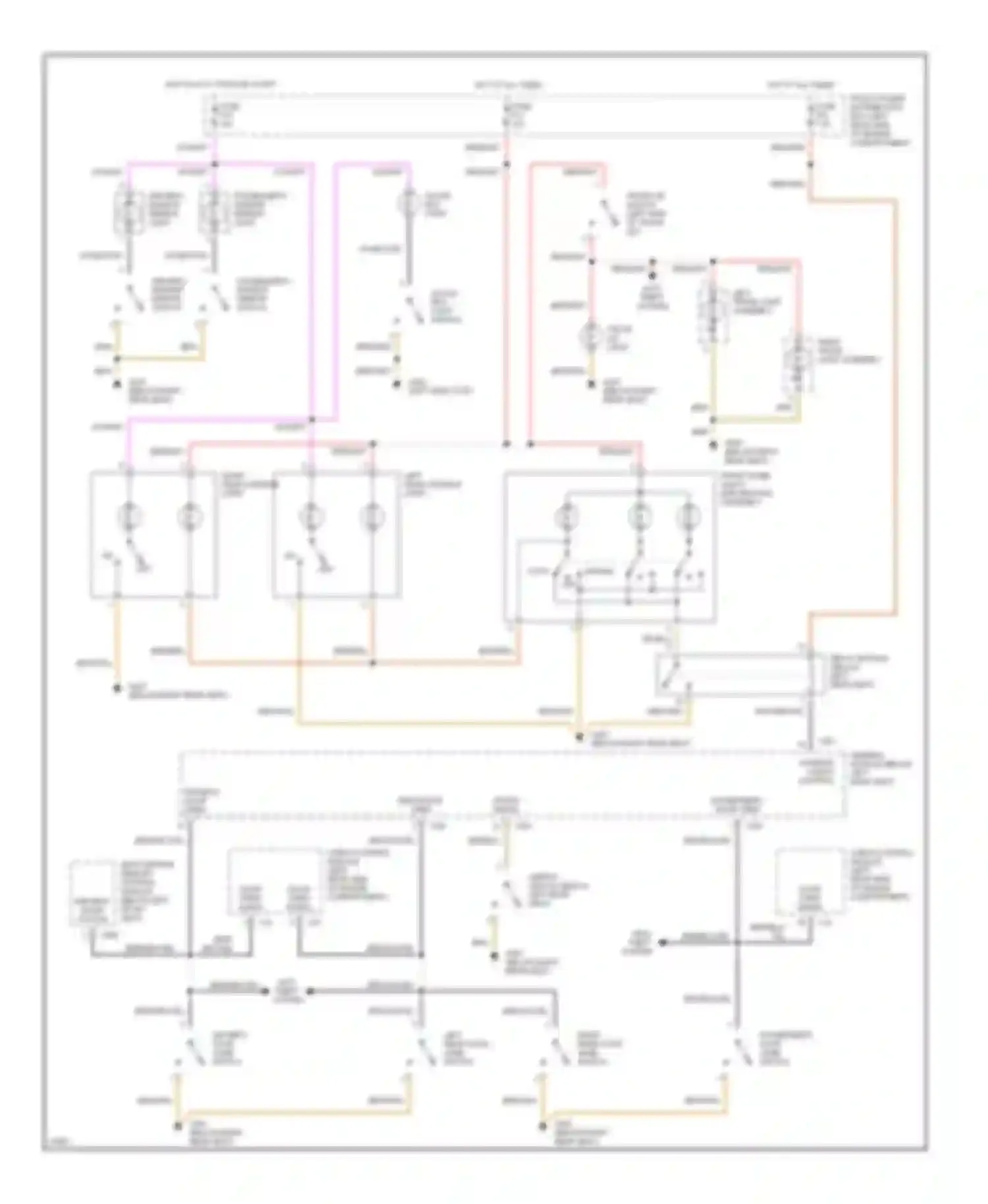 Wiring diagram passenger's door open for BMW 5 series E34 (1988-1996) (1 of 1)