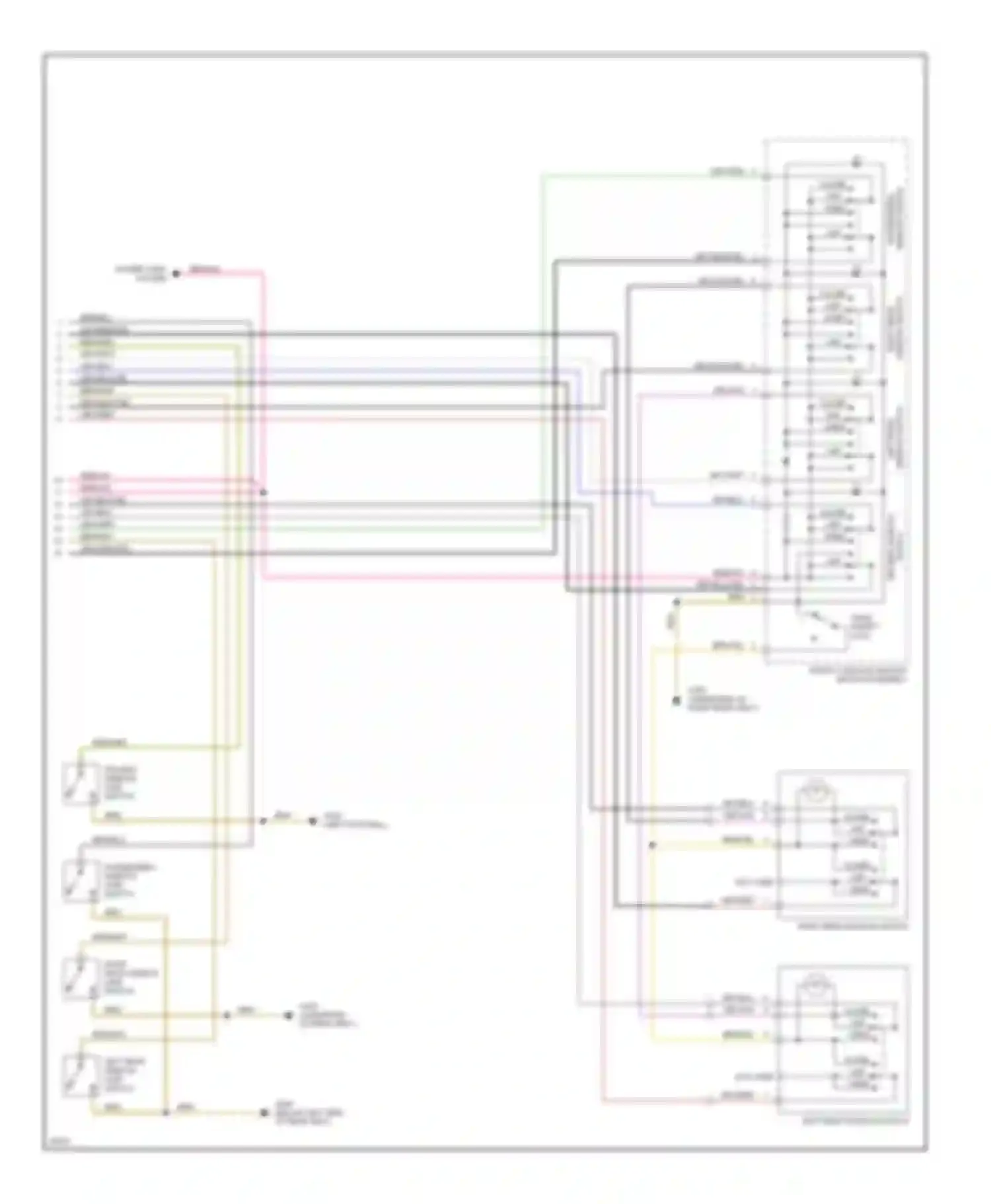 Wiring diagram right rear window switch for BMW 5 series E34 (1988-1996) (1 of 1)