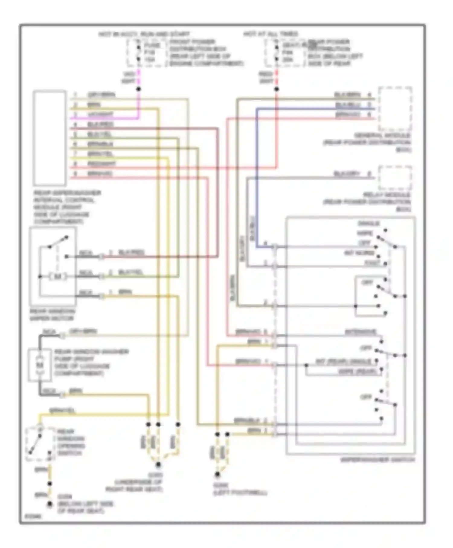 Wiring diagram single wipe off int norm fast for BMW 5 series E34 (1988-1996) (1 of 1)