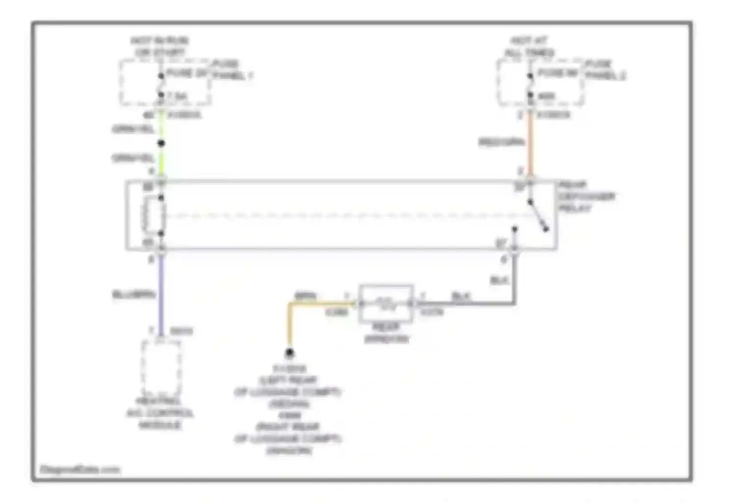5 series BMW E39 facelift (2000-2004): Defoggers circuit