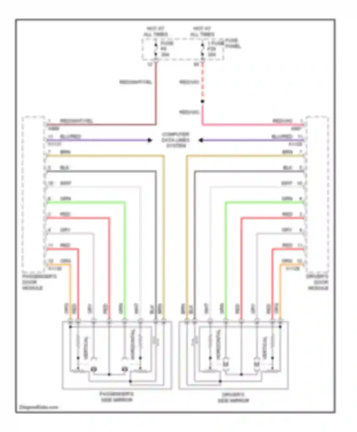 5 series BMW E39 facelift (2000-2004): Memory mirrors circuit