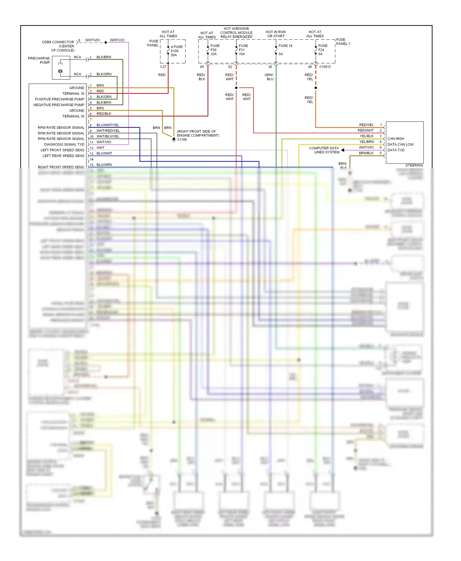 Wiring diagram 36 37 can high data can low data for BMW 5 series E39 facelift (2000-2004) (1 of 3)