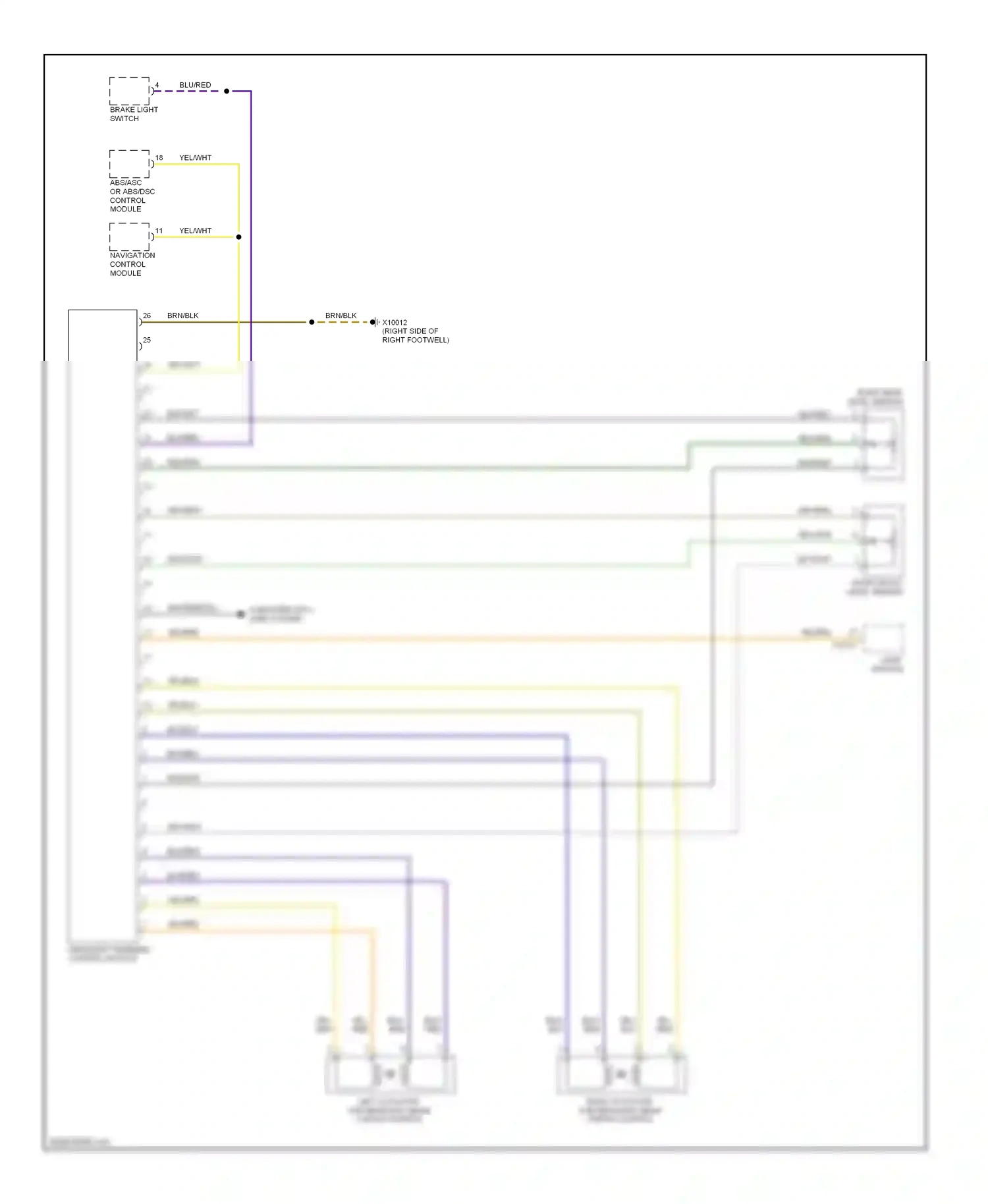 Wiring diagram abs/asc or abs/dsc control module for BMW 5 series E39 facelift (2000-2004) (2 of 3)
