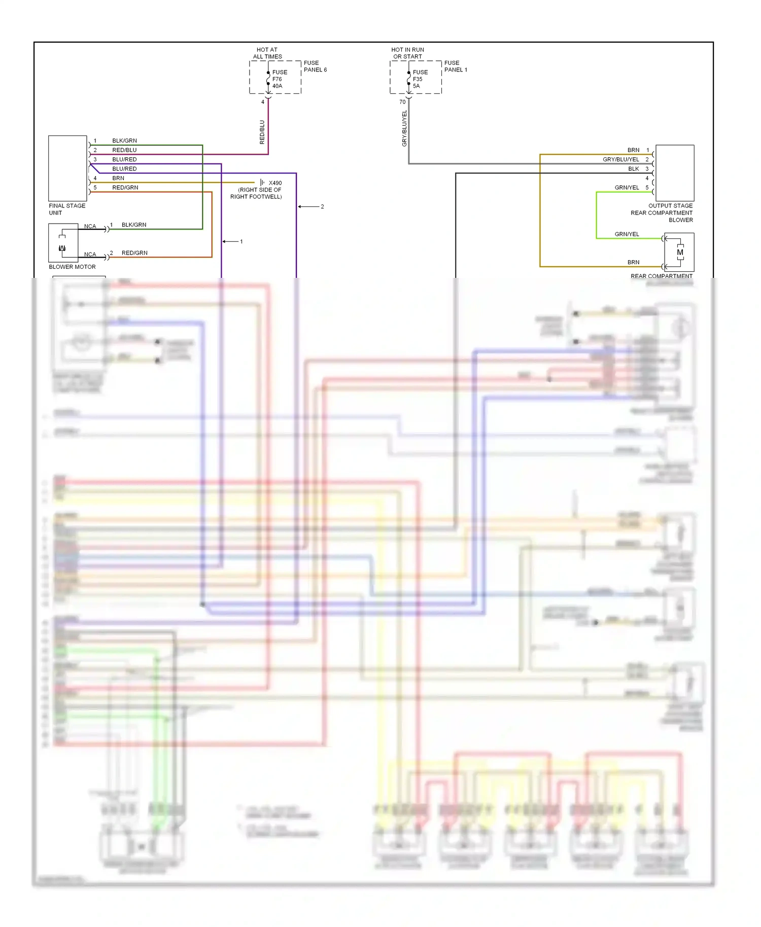 Wiring diagram blu/grn for BMW 5 series E39 facelift (2000-2004) (6 of 22)