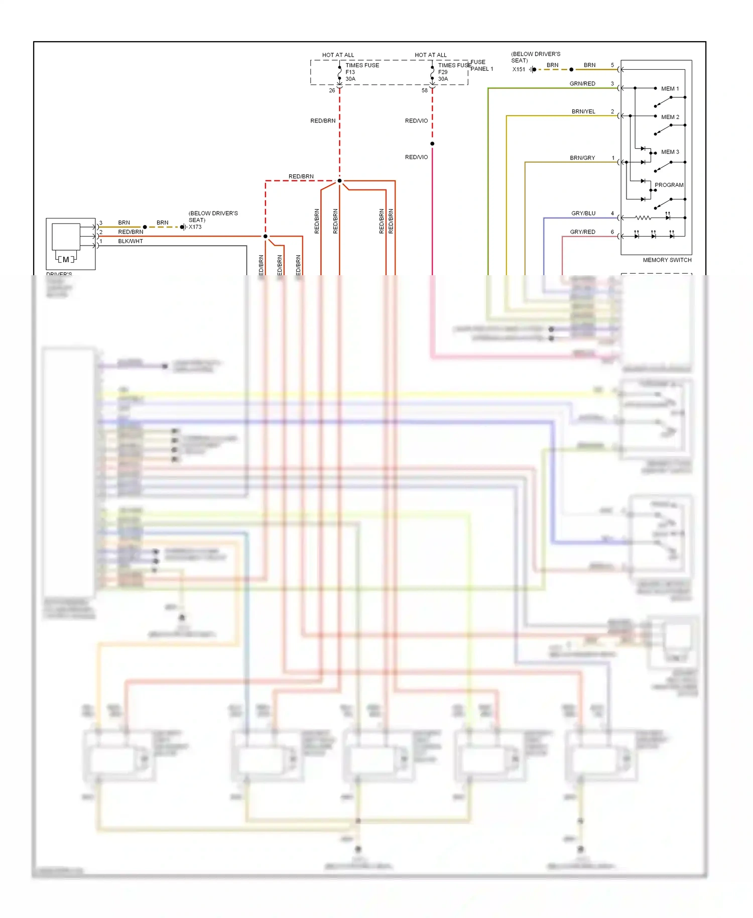 Wiring diagram blu/red for BMW 5 series E39 facelift (2000-2004) (21 of 54)