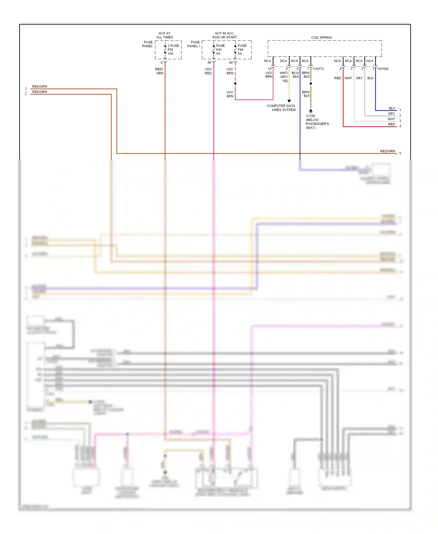 Wiring diagram blu/red for BMW 5 series E39 facelift (2000-2004) (44 of 54)