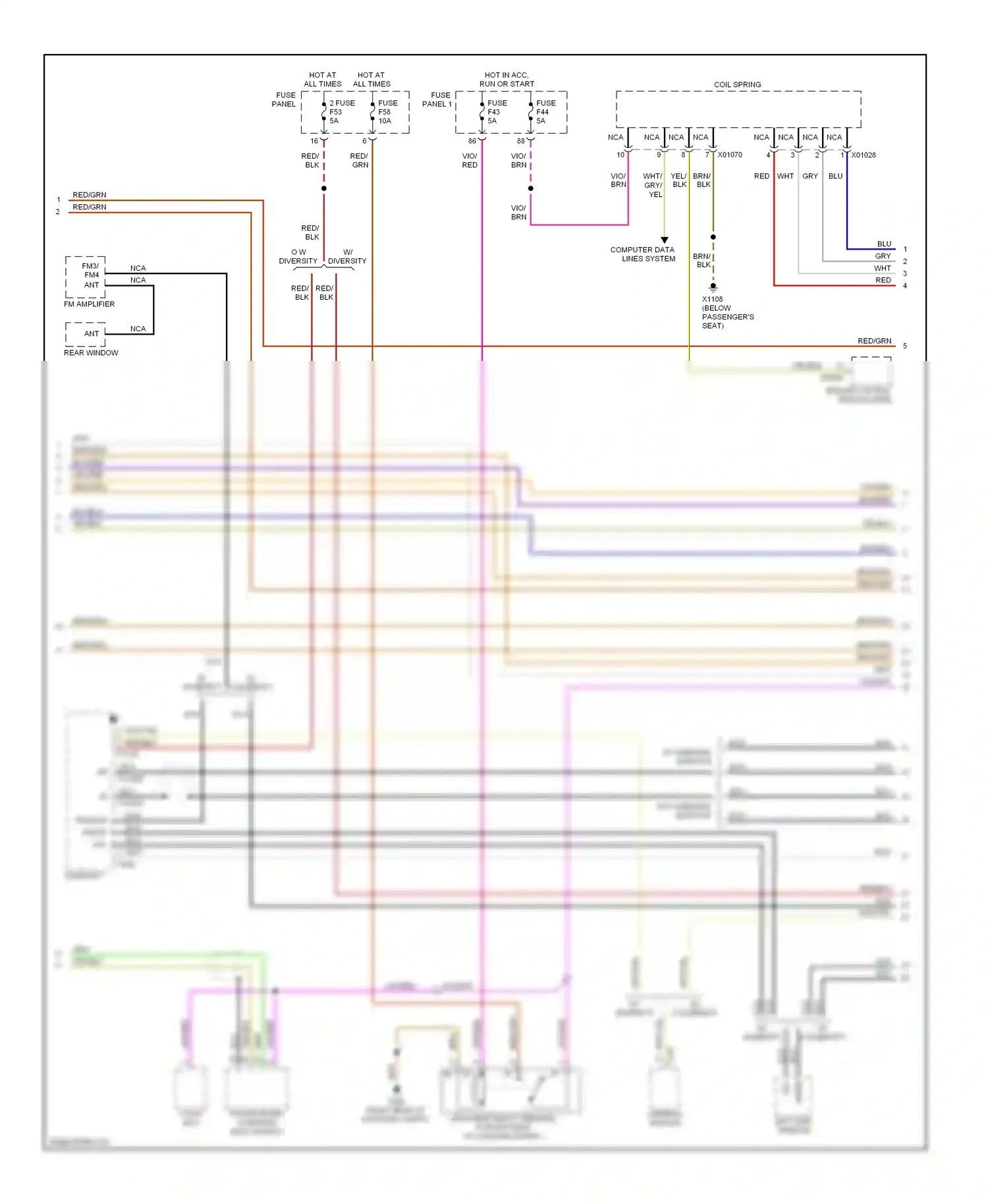 Wiring diagram fm amplifier for BMW 5 series E39 facelift (2000-2004) (1 of 1)