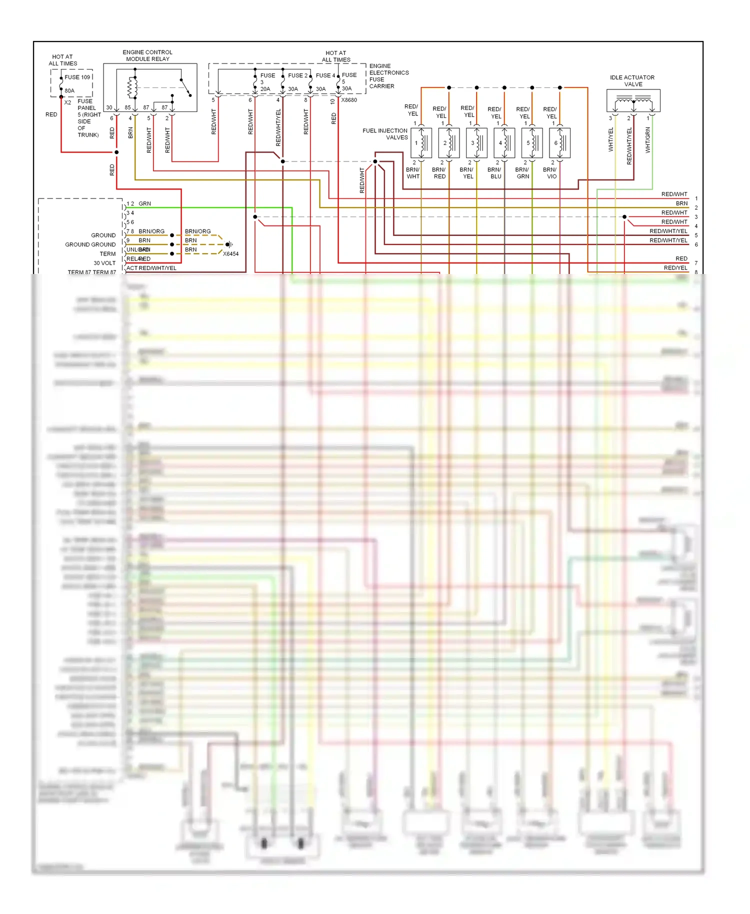 Wiring diagram fuse 109 for BMW 5 series E39 facelift (2000-2004) (1 of 2)