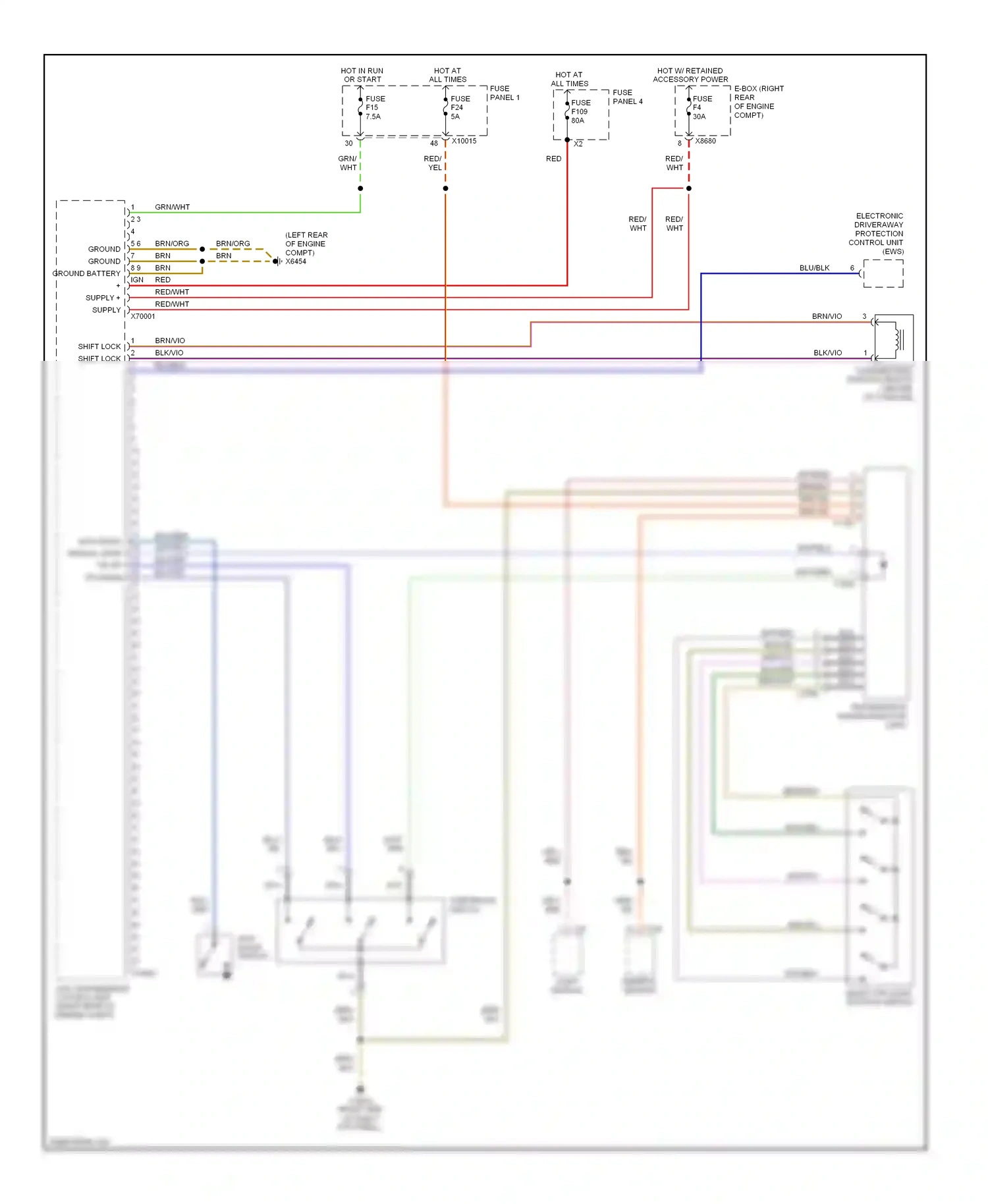 Wiring diagram fuse panel 4 for BMW 5 series E39 facelift (2000-2004) (1 of 4)