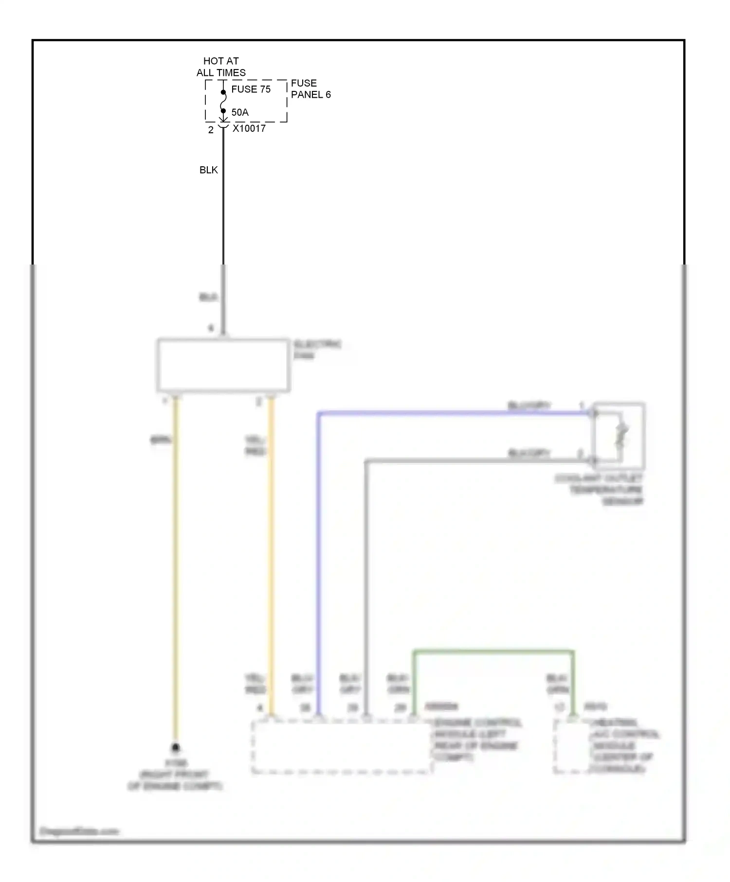 Wiring diagram fuse panel 6 for BMW 5 series E39 facelift (2000-2004) (2 of 3)