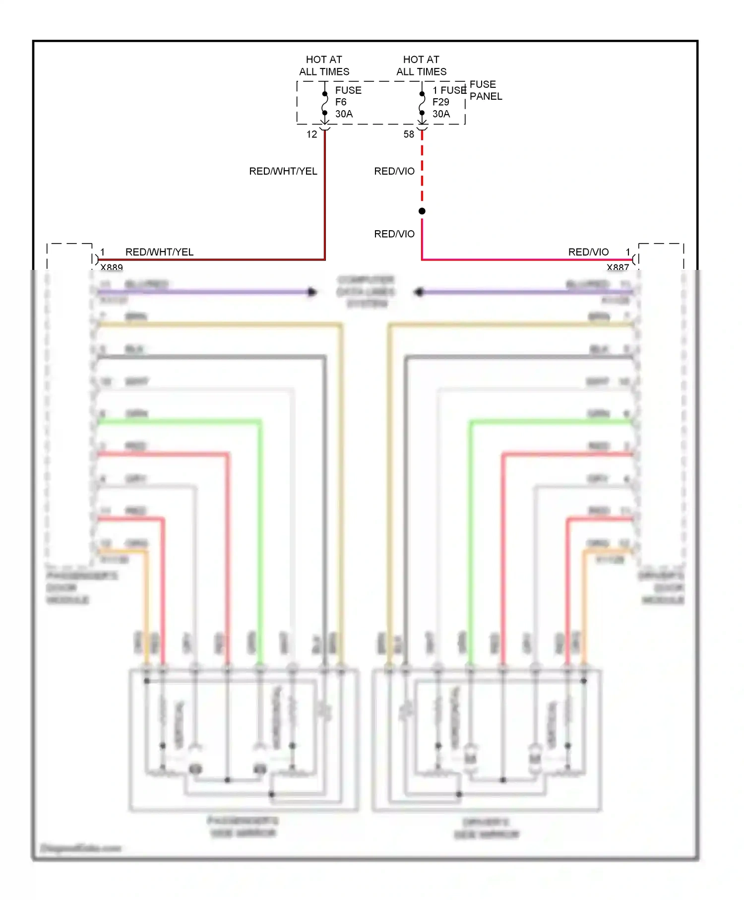 Wiring diagram gry for BMW 5 series E39 facelift (2000-2004) (16 of 45)