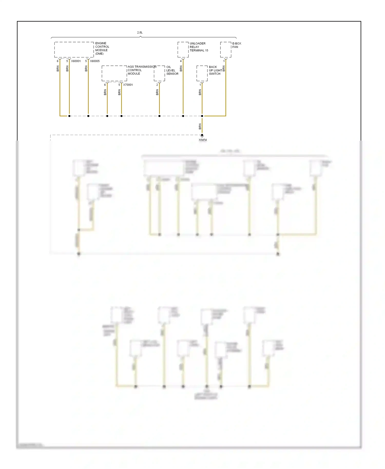 Wiring diagram left low beam light for BMW 5 series E39 facelift (2000-2004) (1 of 2)
