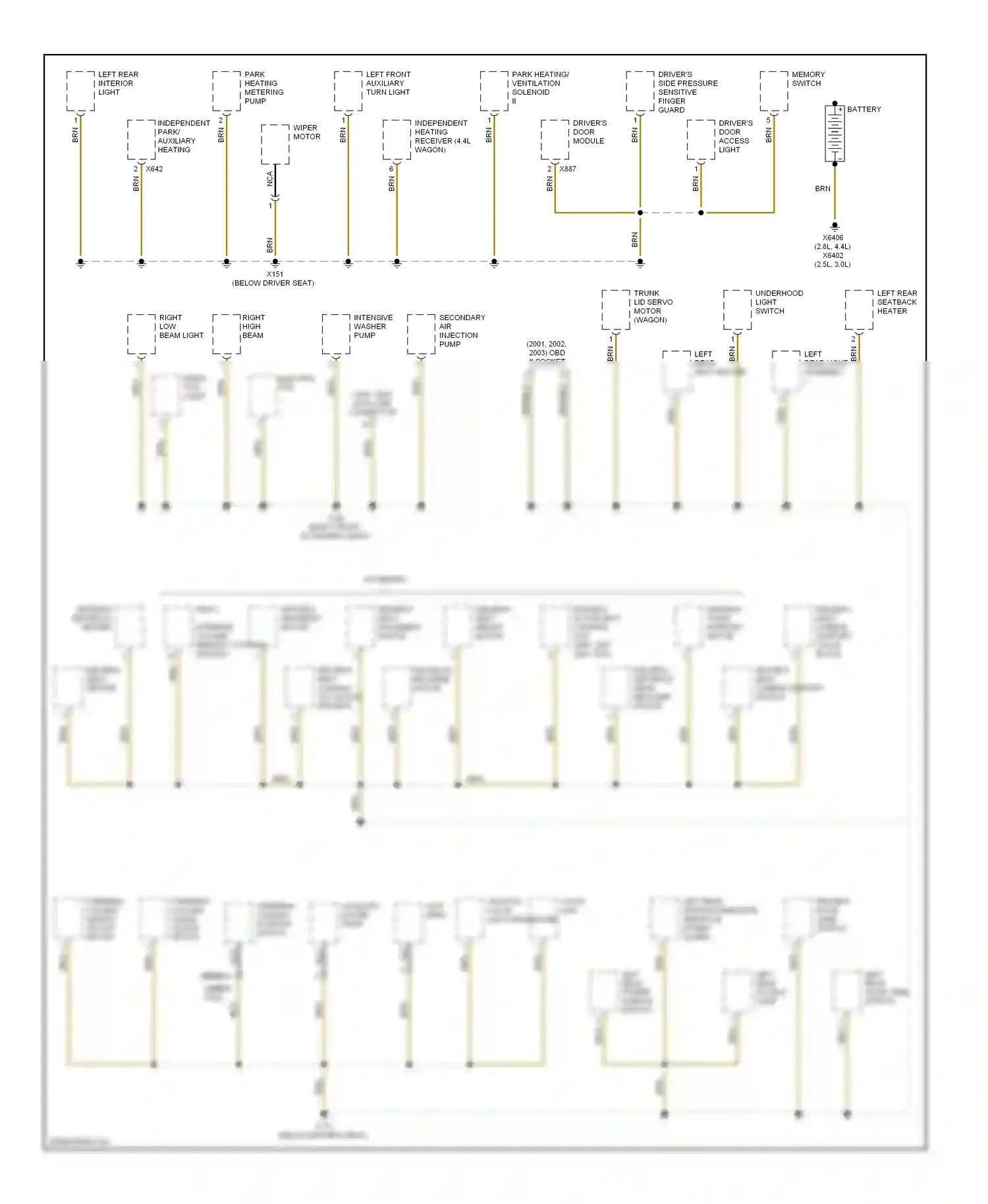 Wiring diagram memory switch for BMW 5 series E39 facelift (2000-2004) (2 of 3)