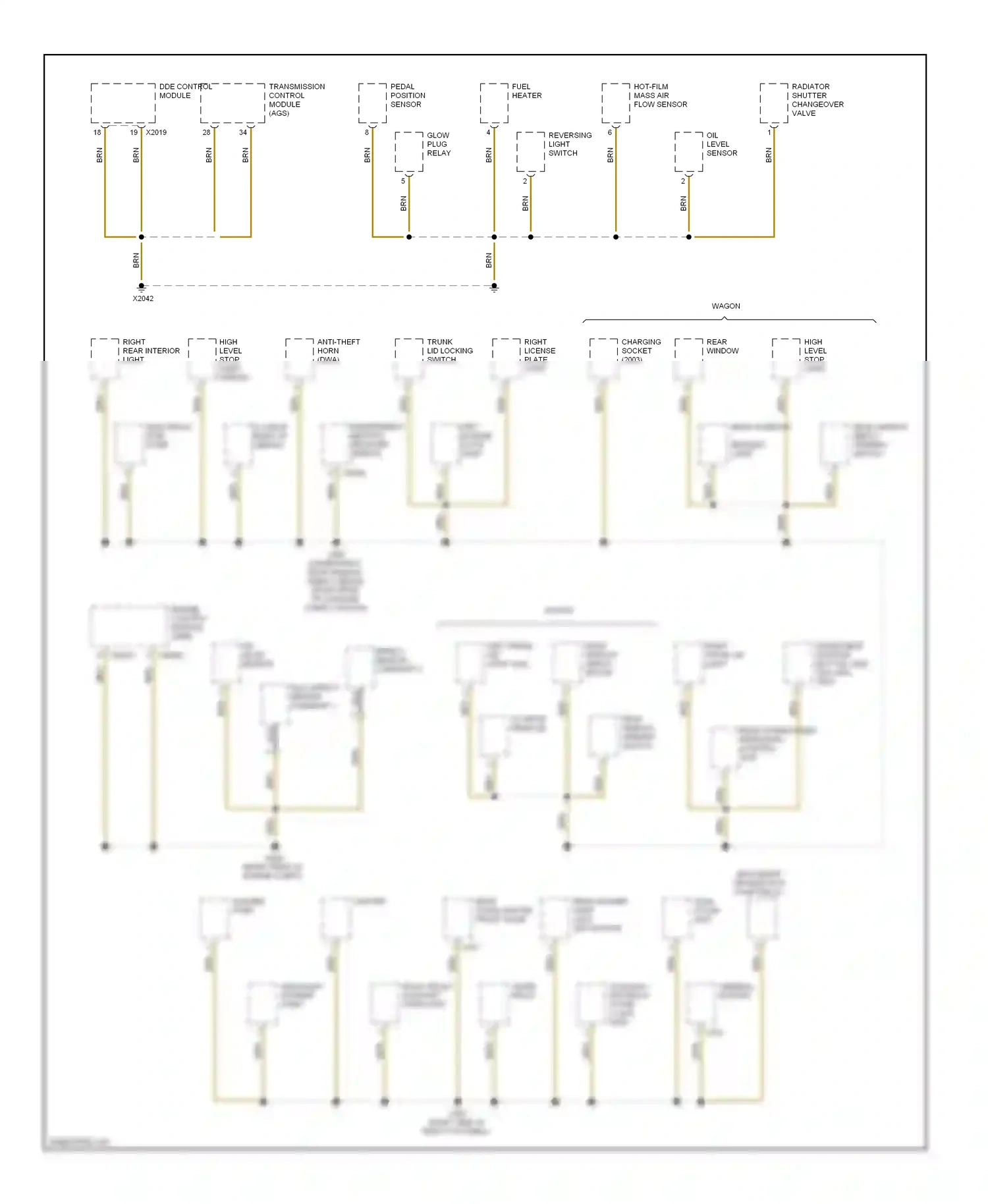 Wiring diagram rear cigar lighter front cigar lighter for BMW 5 series E39 facelift (2000-2004) (1 of 1)