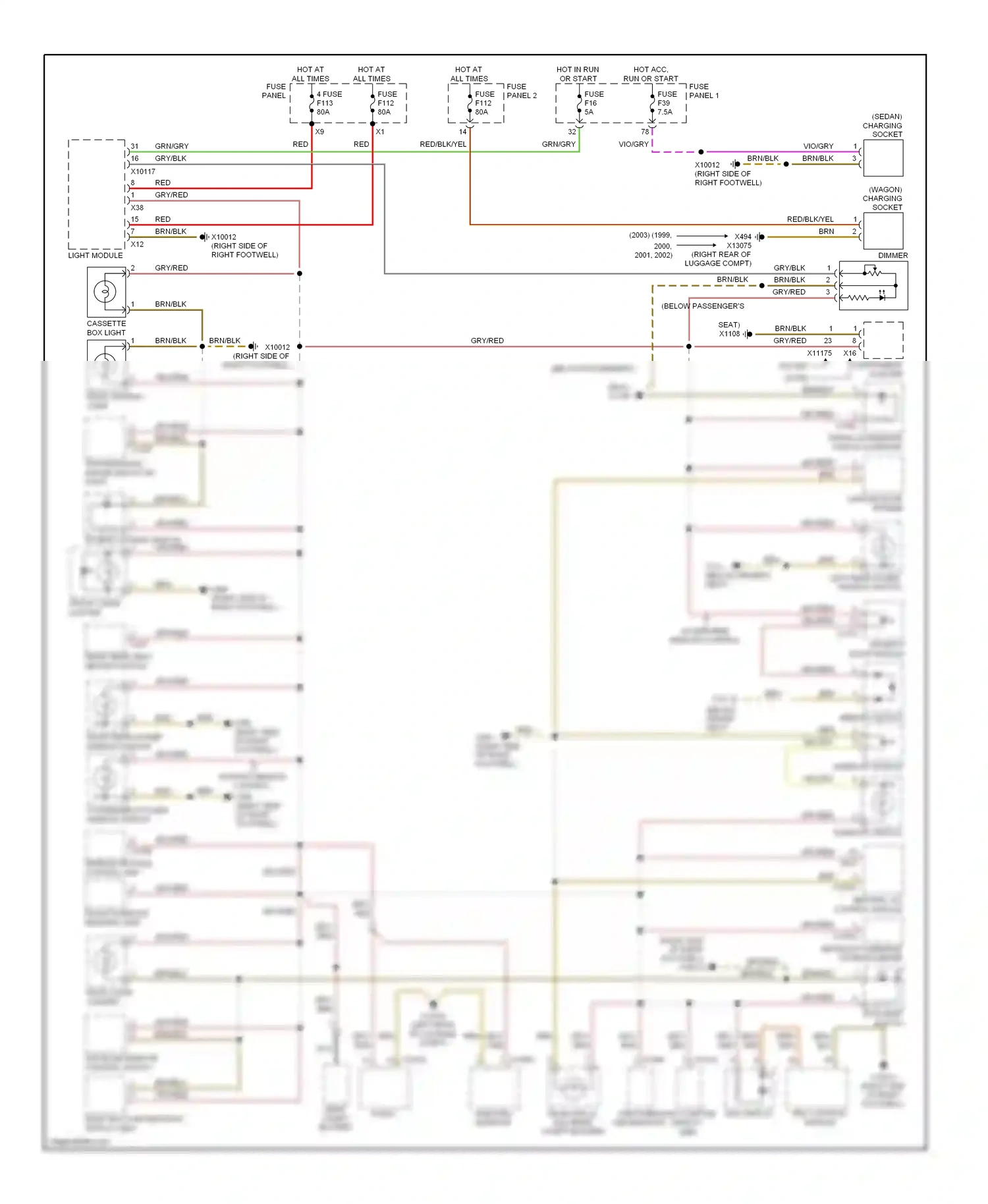 Wiring diagram rear compt blower for BMW 5 series E39 facelift (2000-2004) (1 of 1)