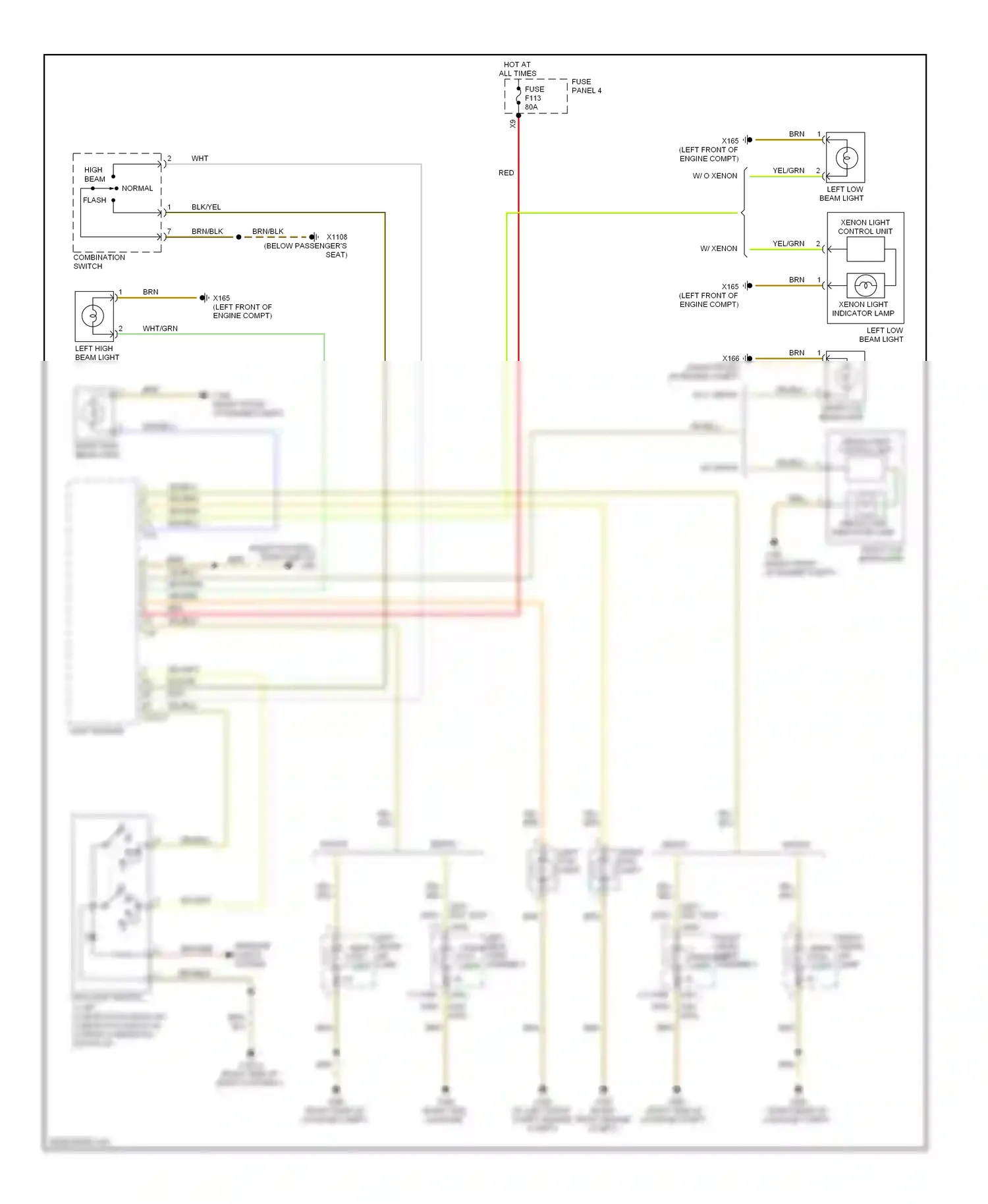 BMW 5 series E39 facelift (2000-2004) (right front engine compt) wiring diagram  (1 of 1)