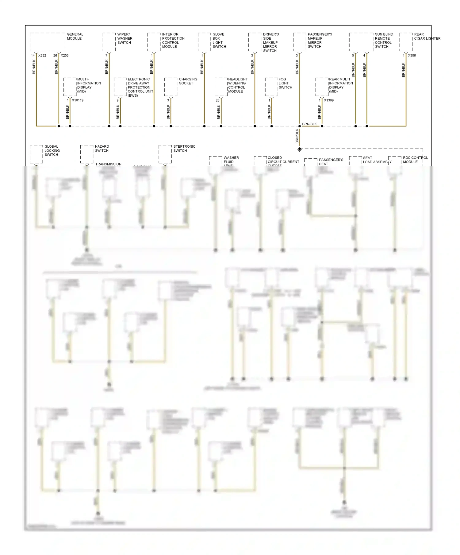 Wiring diagram seat load assembly for BMW 5 series E39 facelift (2000-2004) (1 of 2)