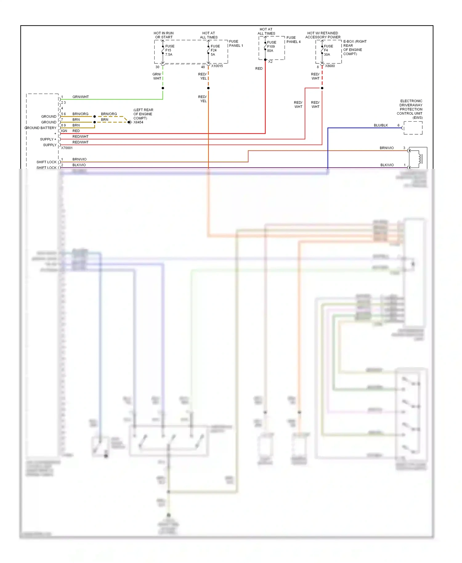 Wiring diagram steptronic switch for BMW 5 series E39 facelift (2000-2004) (2 of 4)