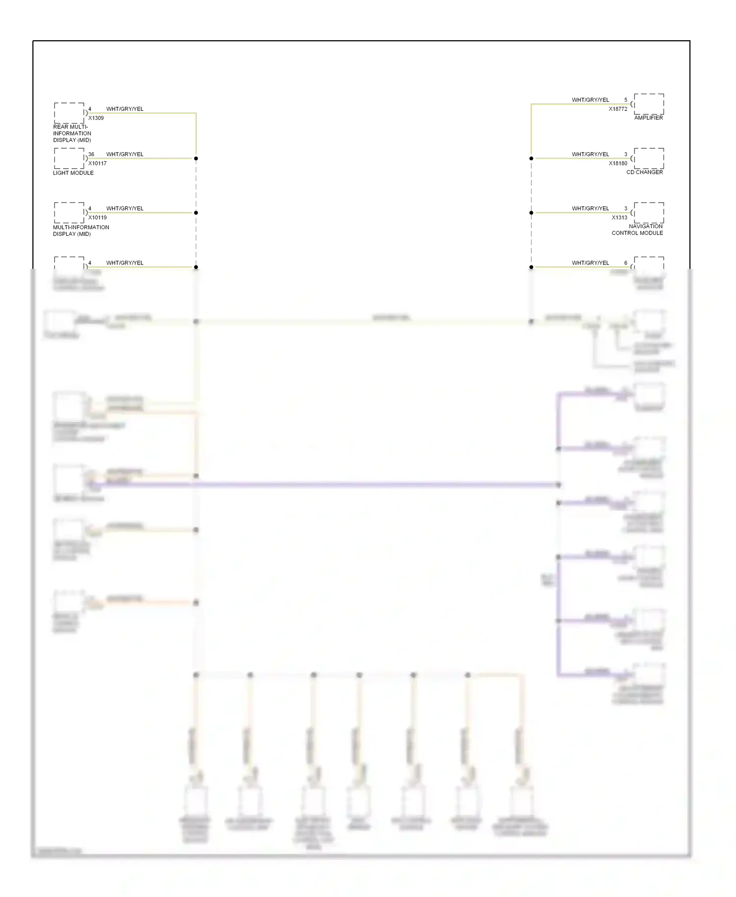 Wiring diagram supplemental restraint system control module for BMW 5 series E39 facelift (2000-2004) (1 of 4)