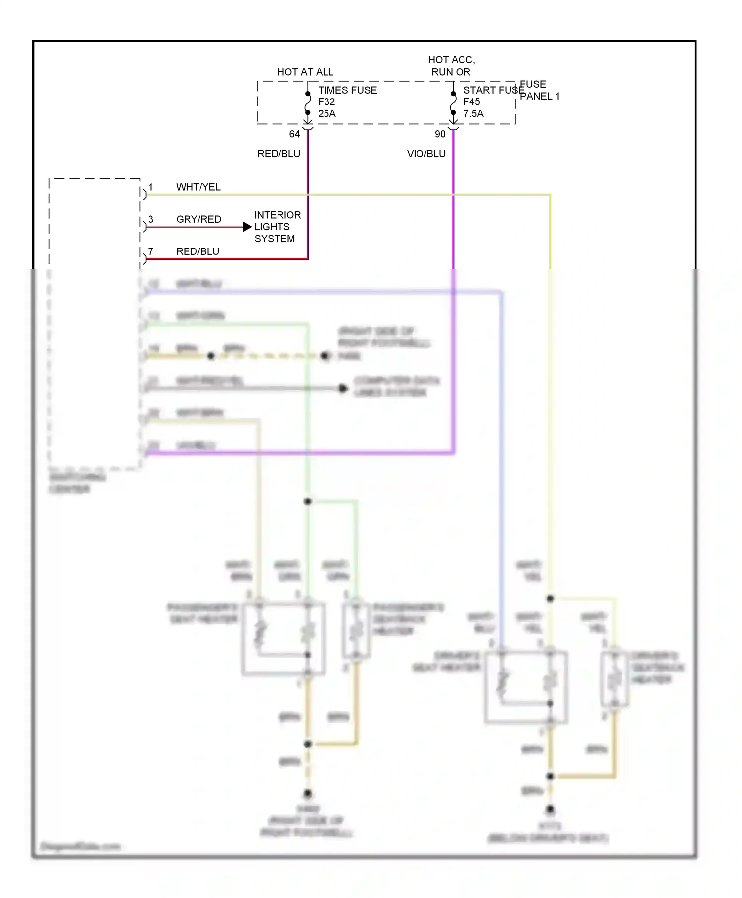 Wiring diagram vio/blu for BMW 5 series E39 facelift (2000-2004) (1 of 4)