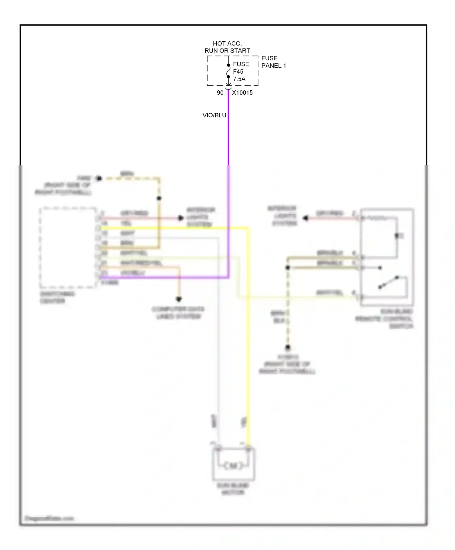 Wiring diagram wht/yel for BMW 5 series E39 facelift (2000-2004) (15 of 19)
