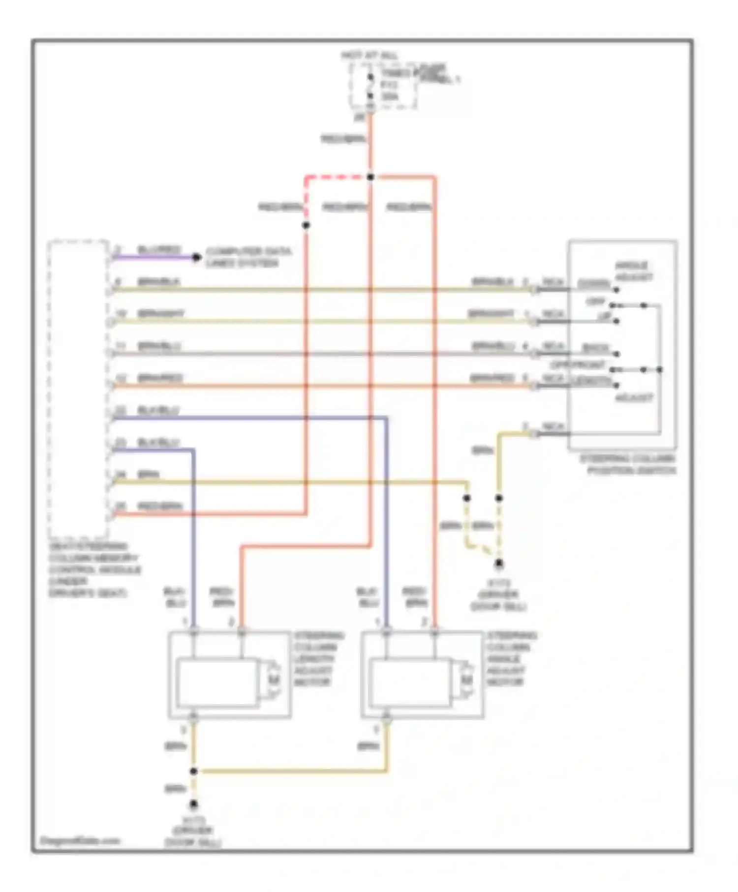 5 series BMW E39 (1995-2000): Steering column memory circuit
