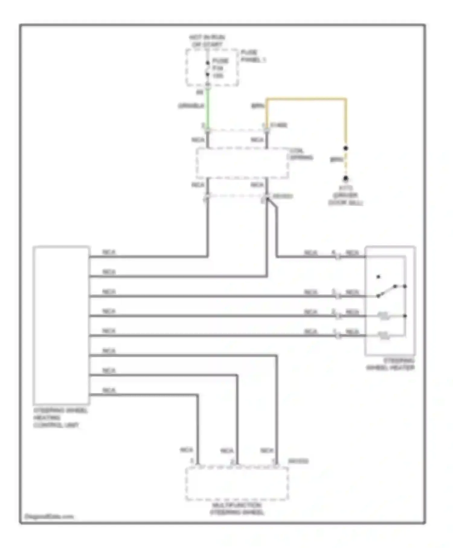 5 series BMW E39 (1995-2000): Heated steering wheel circuit