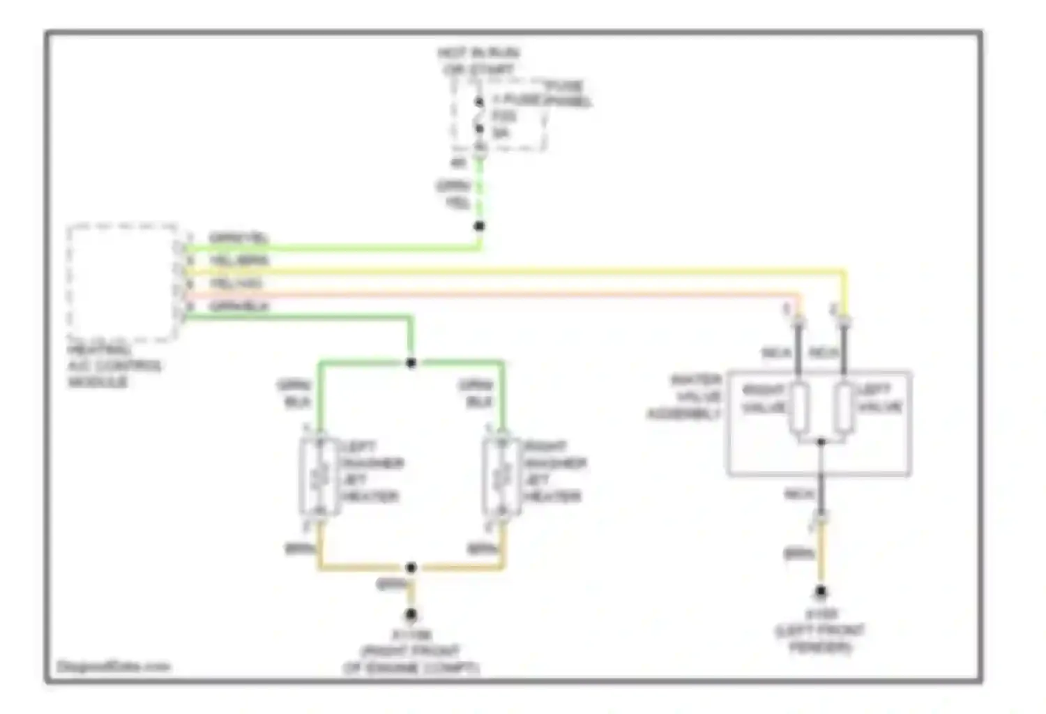 5 series BMW E39 (1995-2000): Washer jet heater circuit