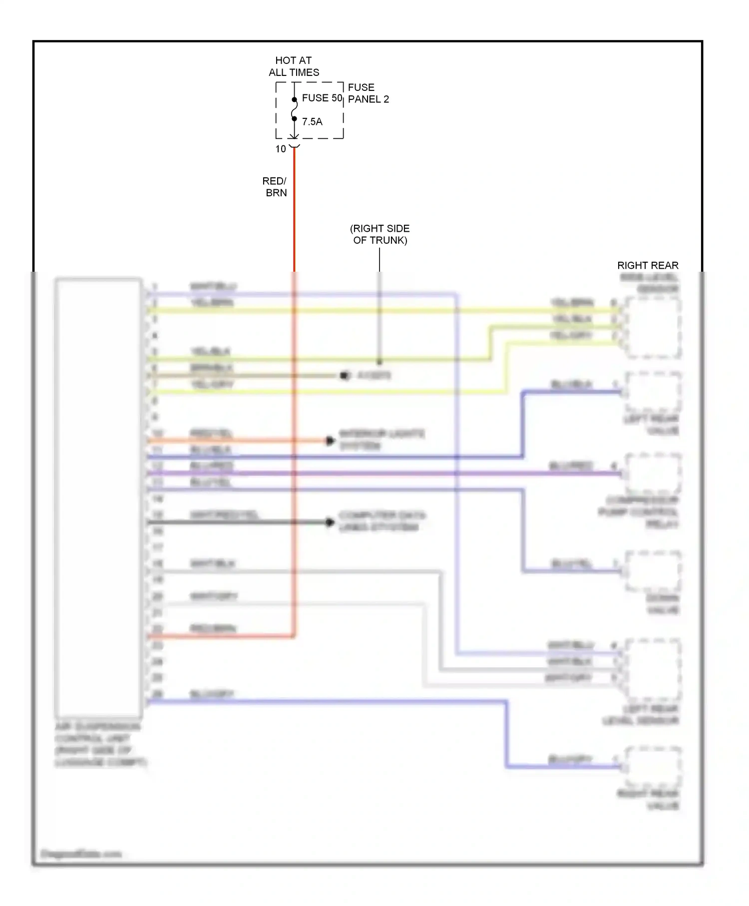 Wiring diagram computer data lines stystem for BMW 5 series E39 (1995-2000) (1 of 1)