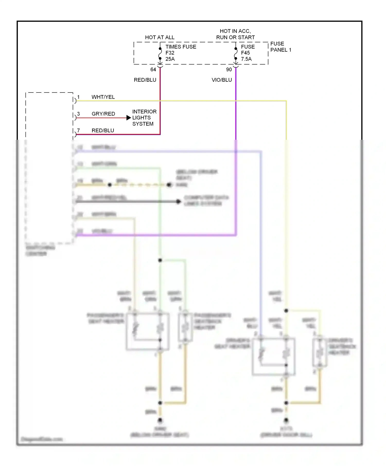 Wiring diagram computer data lines system for BMW 5 series E39 (1995-2000) (11 of 17)
