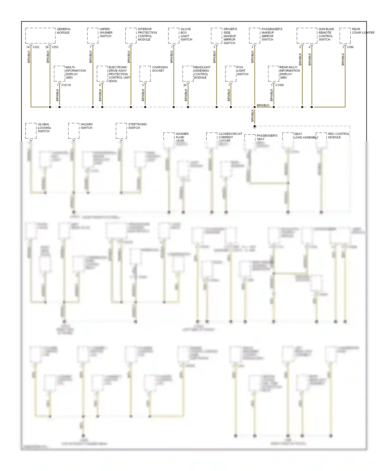 BMW 5 series E39 (1995-2000) engine control module (dme) electronic shock absorber control module (edc) wiring diagram  (1 of 1)