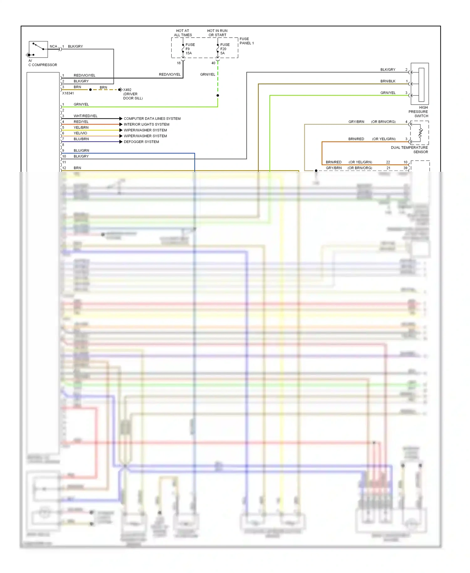 Wiring diagram evaporator temperature sensor for BMW 5 series E39 (1995-2000) (1 of 1)