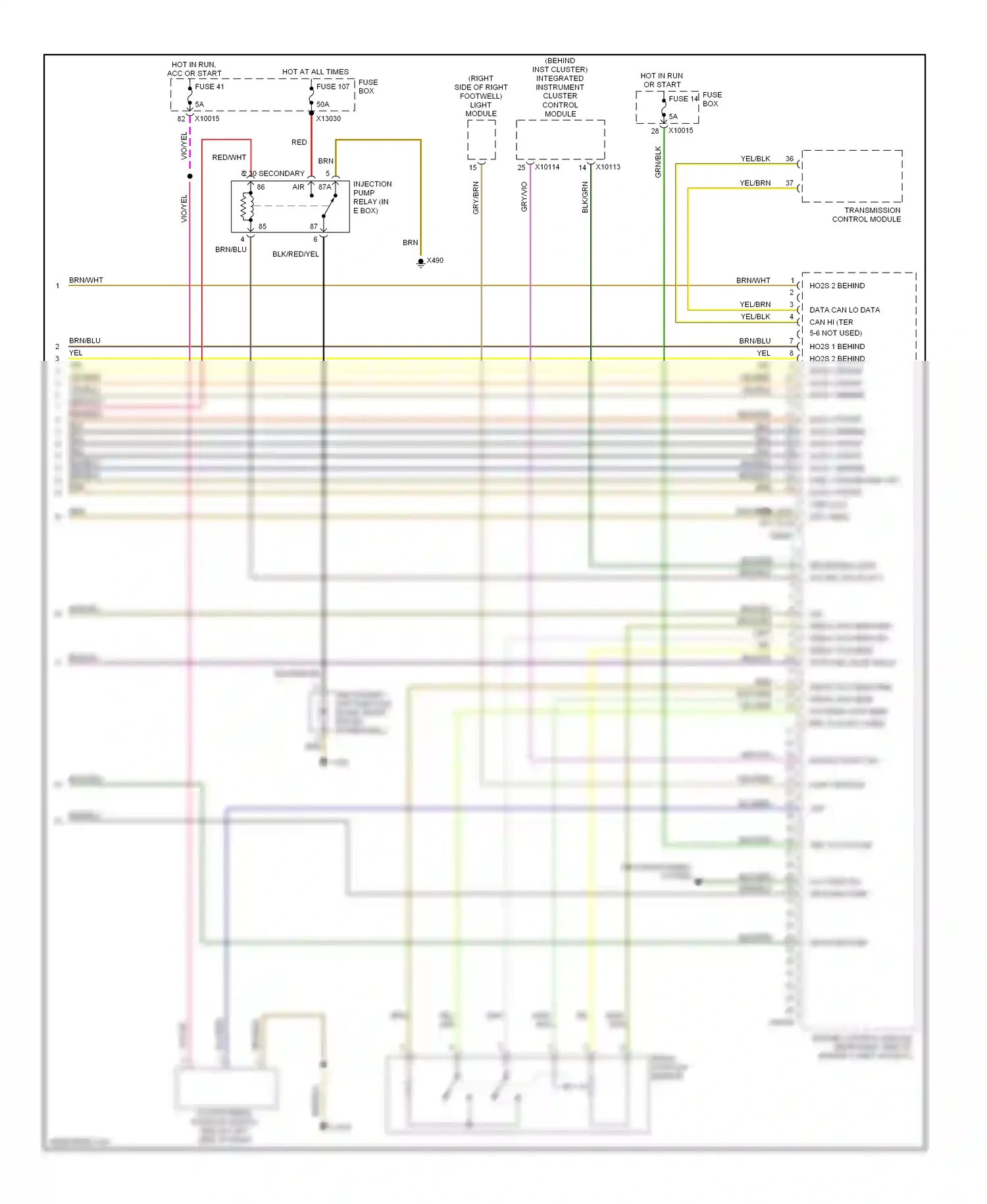 Wiring diagram fuse 14 for BMW 5 series E39 (1995-2000) (2 of 2)