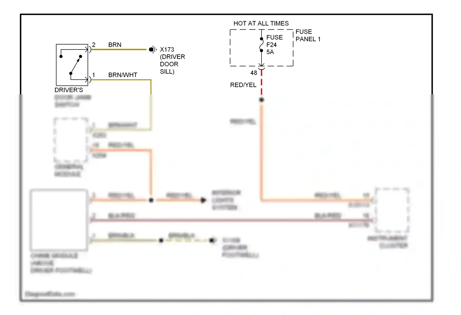 Wiring diagram general module for BMW 5 series E39 (1995-2000) (1 of 10)