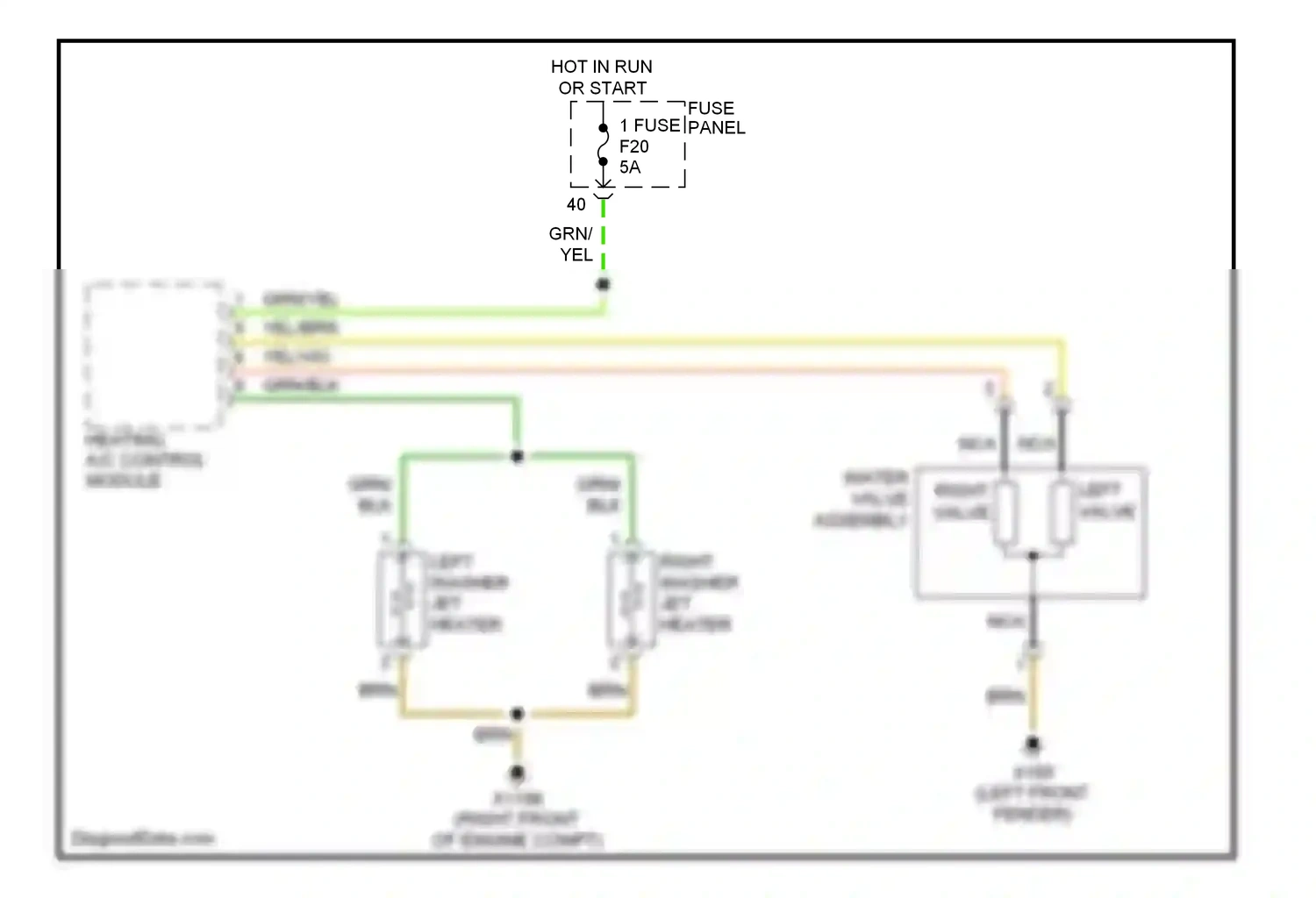 Wiring diagram left front fender) for BMW 5 series E39 (1995-2000) (3 of 3)